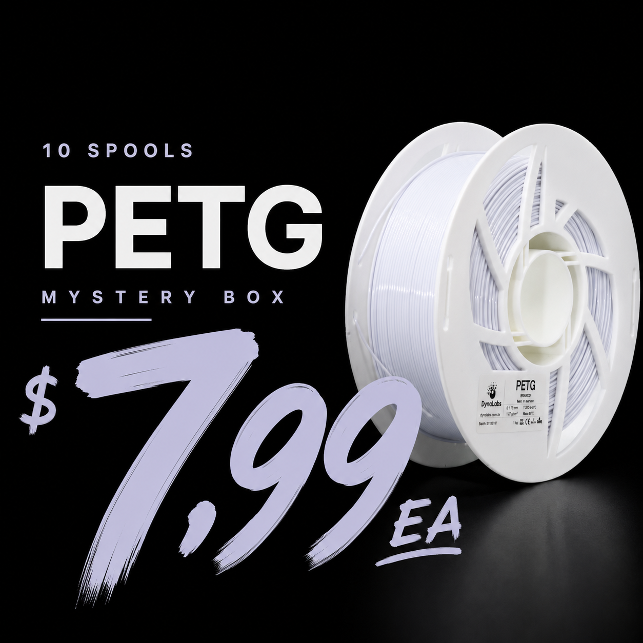 PETG HS Mystery Box – 10 Spools (1.75mm) - 1Kg 2.2Lbs