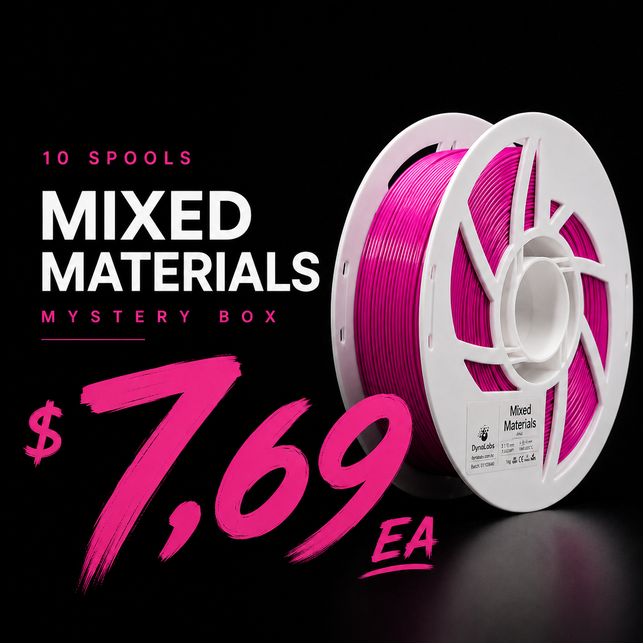 Mixed Materials Mystery Box –  10 Spools (1.75mm) - 1Kg 2.2Lbs