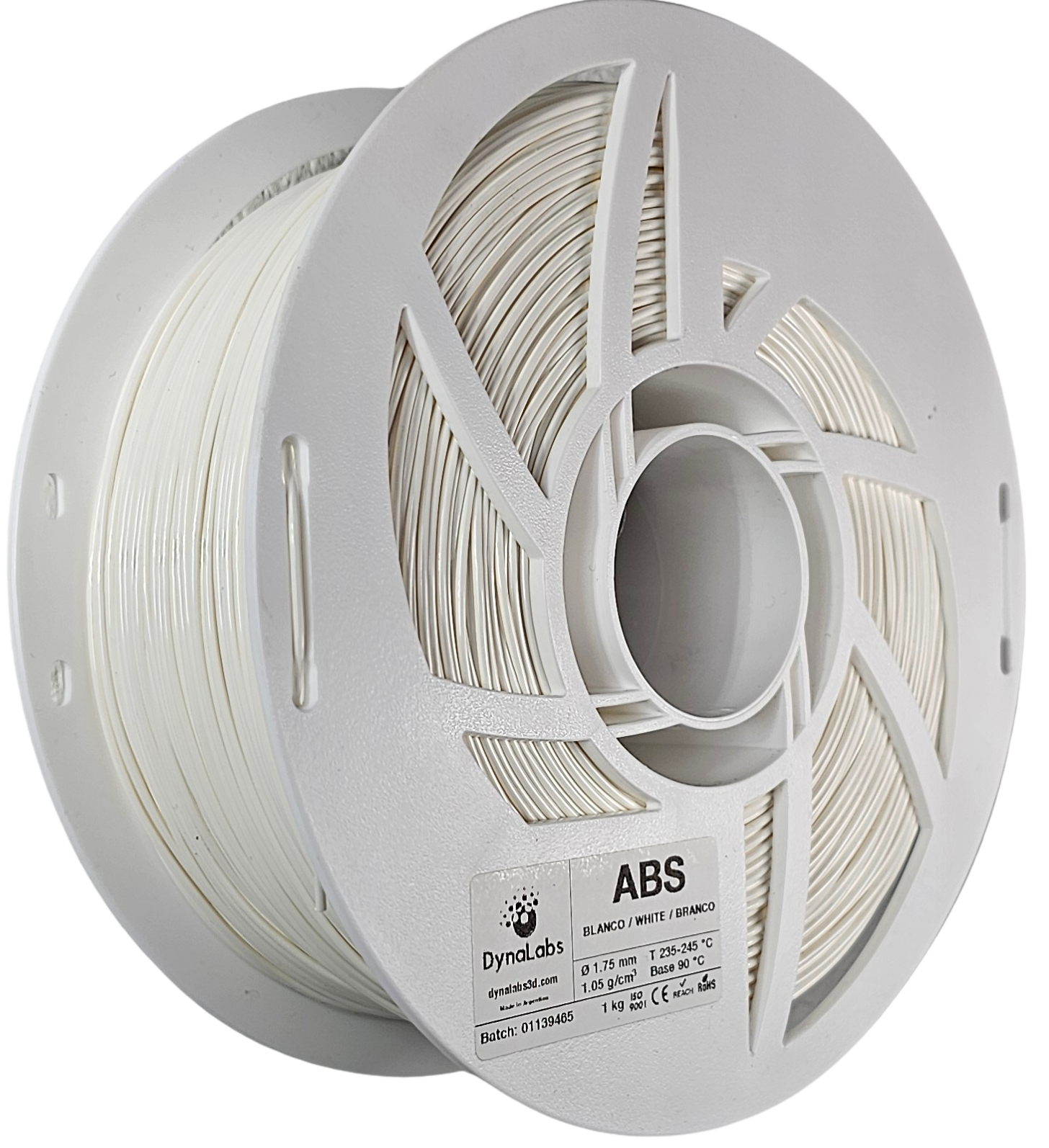 DYNALABS ABS FILAMENT WHITE 2.85 MM X 1 KG / 2.2 LBS