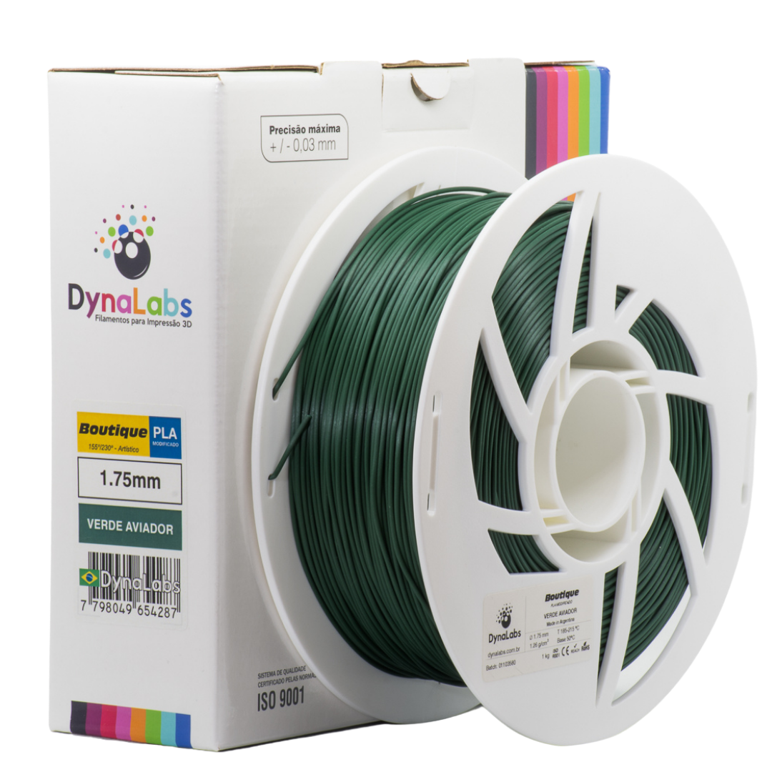 DYNALABS PLA BOUTIQUE FILAMENT AVIATOR GREEN 1.75 MM X 1 KG / 2.2 LBS