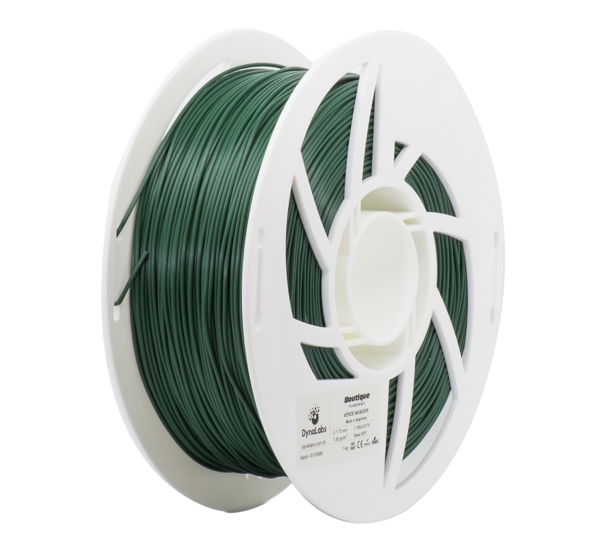 DYNALABS PLA BOUTIQUE FILAMENT AVIATOR GREEN 1.75 MM X 1 KG / 2.2 LBS
