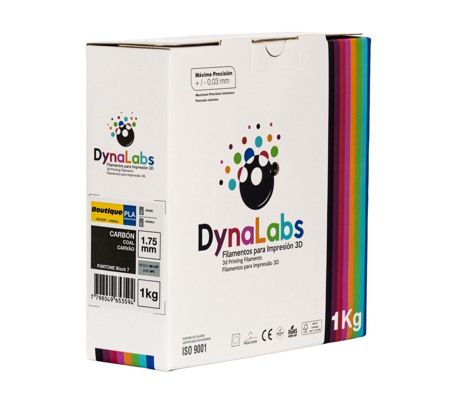 DYNALABS PLA BOUTIQUE FILAMENT CARBON 1.75 MM X 1 KG / 2.2 LBS