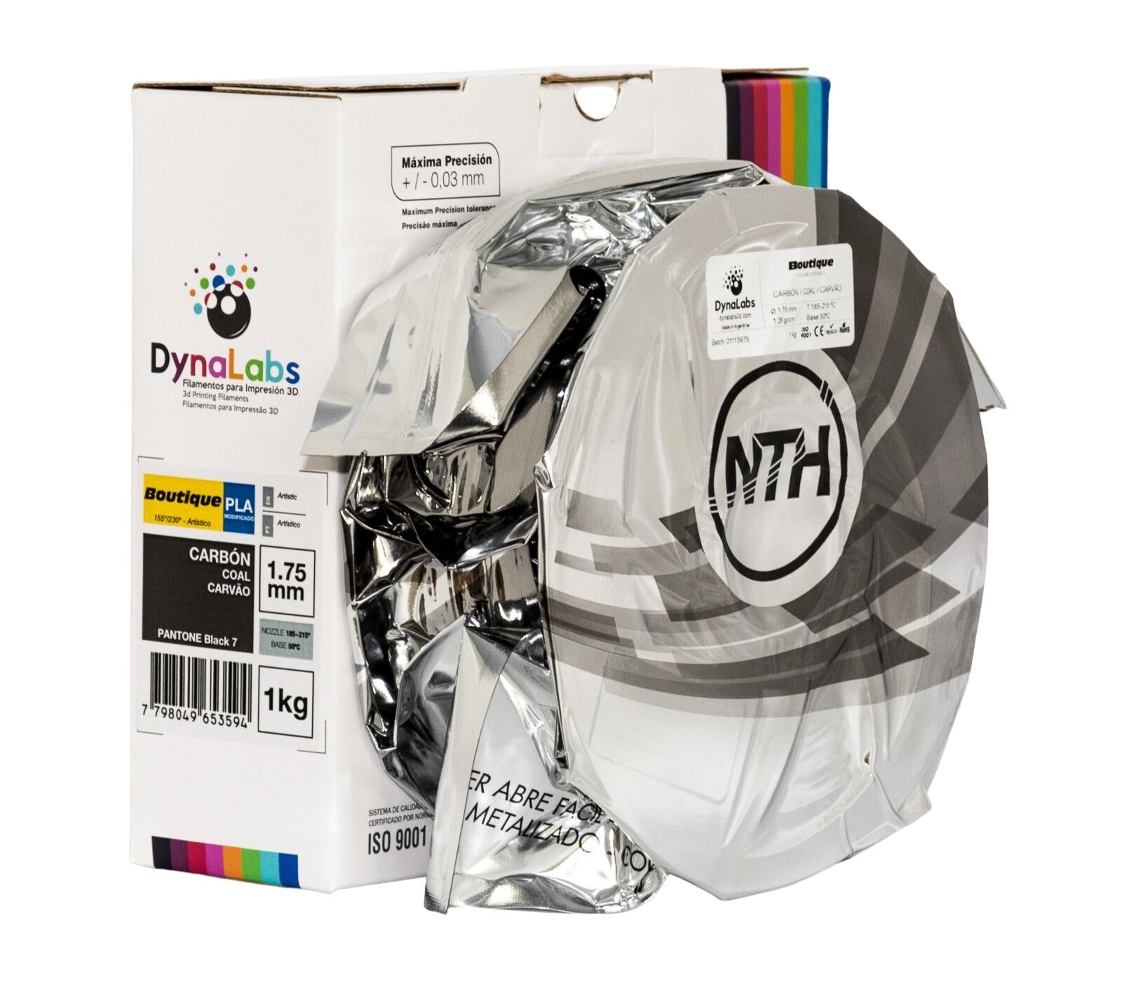 DYNALABS PLA BOUTIQUE FILAMENT CARBON 1.75 MM X 1 KG / 2.2 LBS