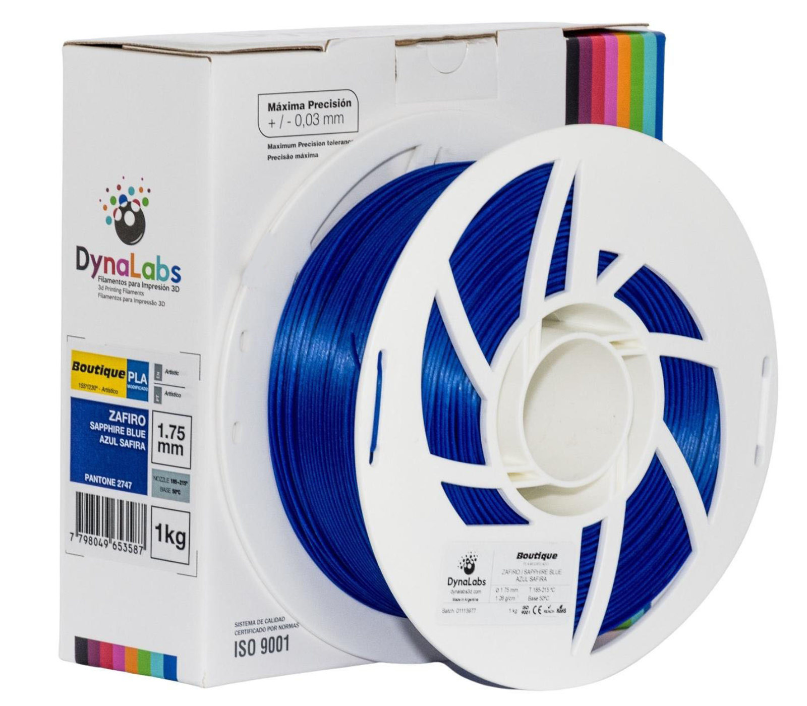 DYNALABS PLA BOUTIQUE FILAMENT SAPPHIRE 1.75 MM X 1 KG / 2.2 LBS