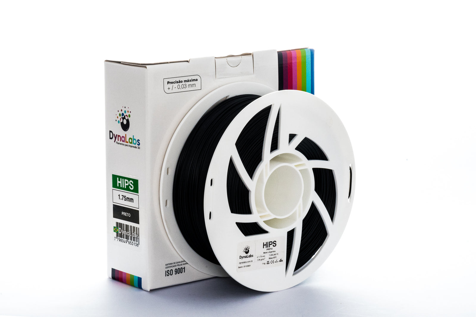 DYNALABS HIPS FILAMENT BLACK 1.75 MM X 1 KG / 2.2 LBS