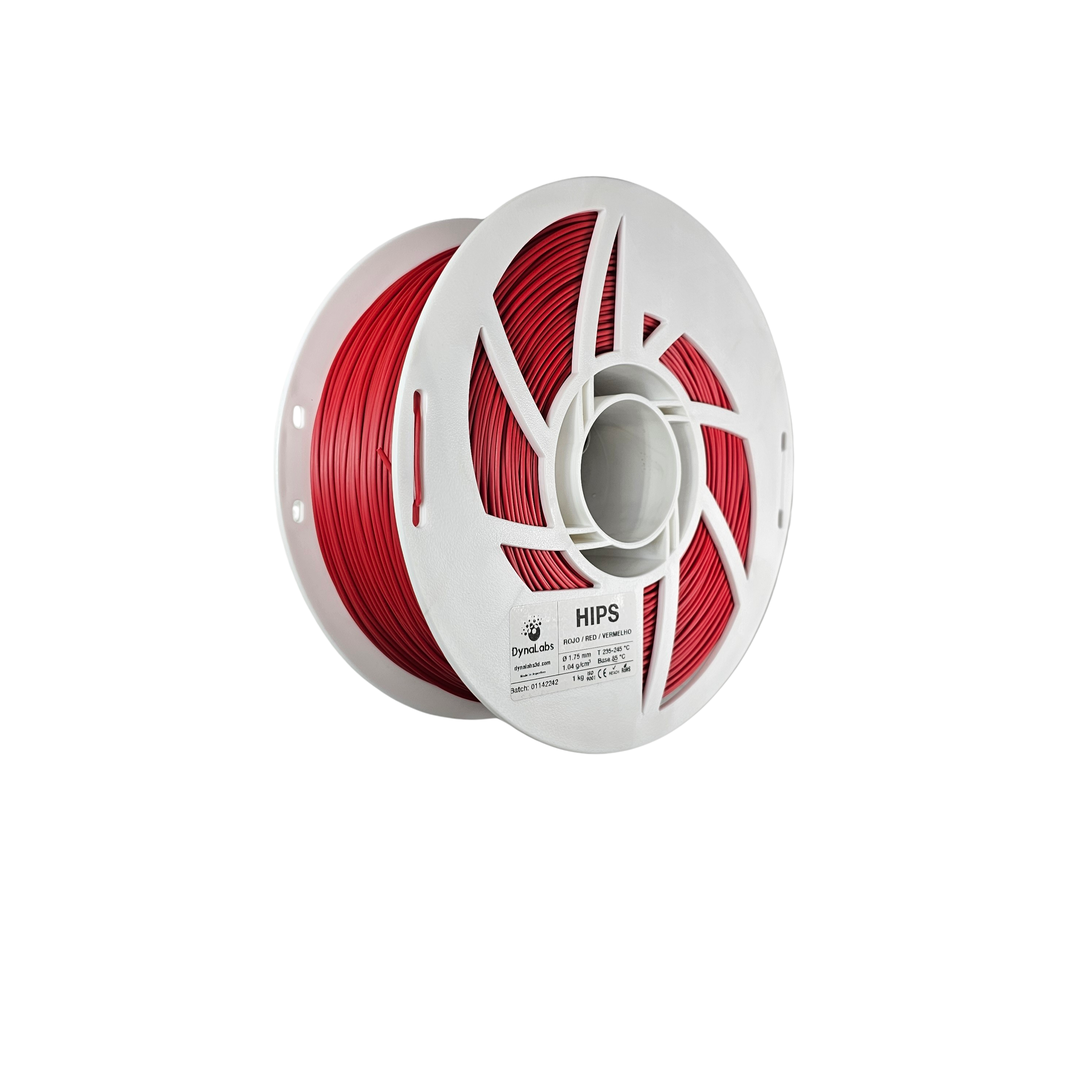DYNALABS HIPS FILAMENT RED 1.75 MM X 1 KG / 2.2 LBS