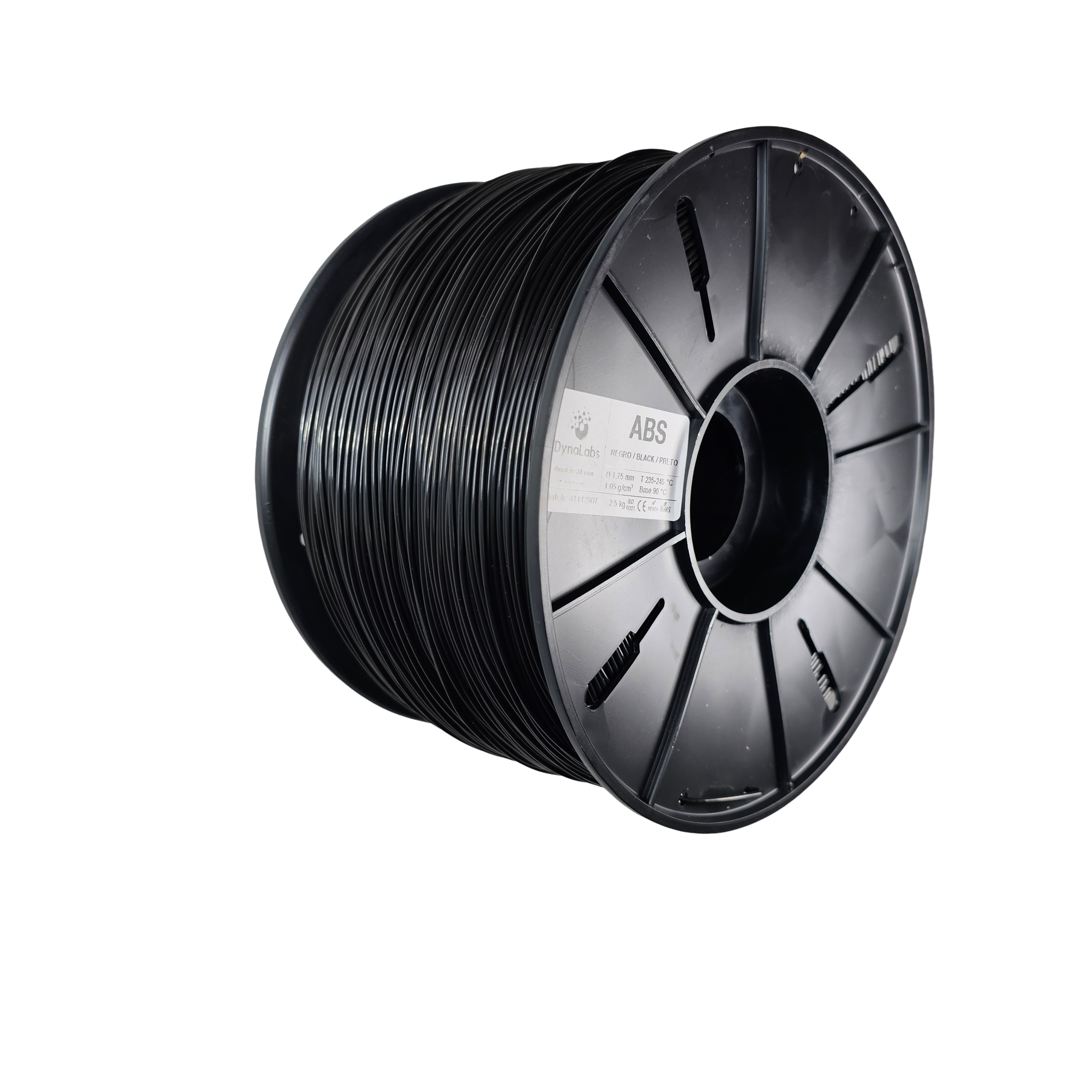 DYNALABS MAXI ABS FILAMENT BLACK 1.75 MM X 2.5 KG / 5.5 LBS