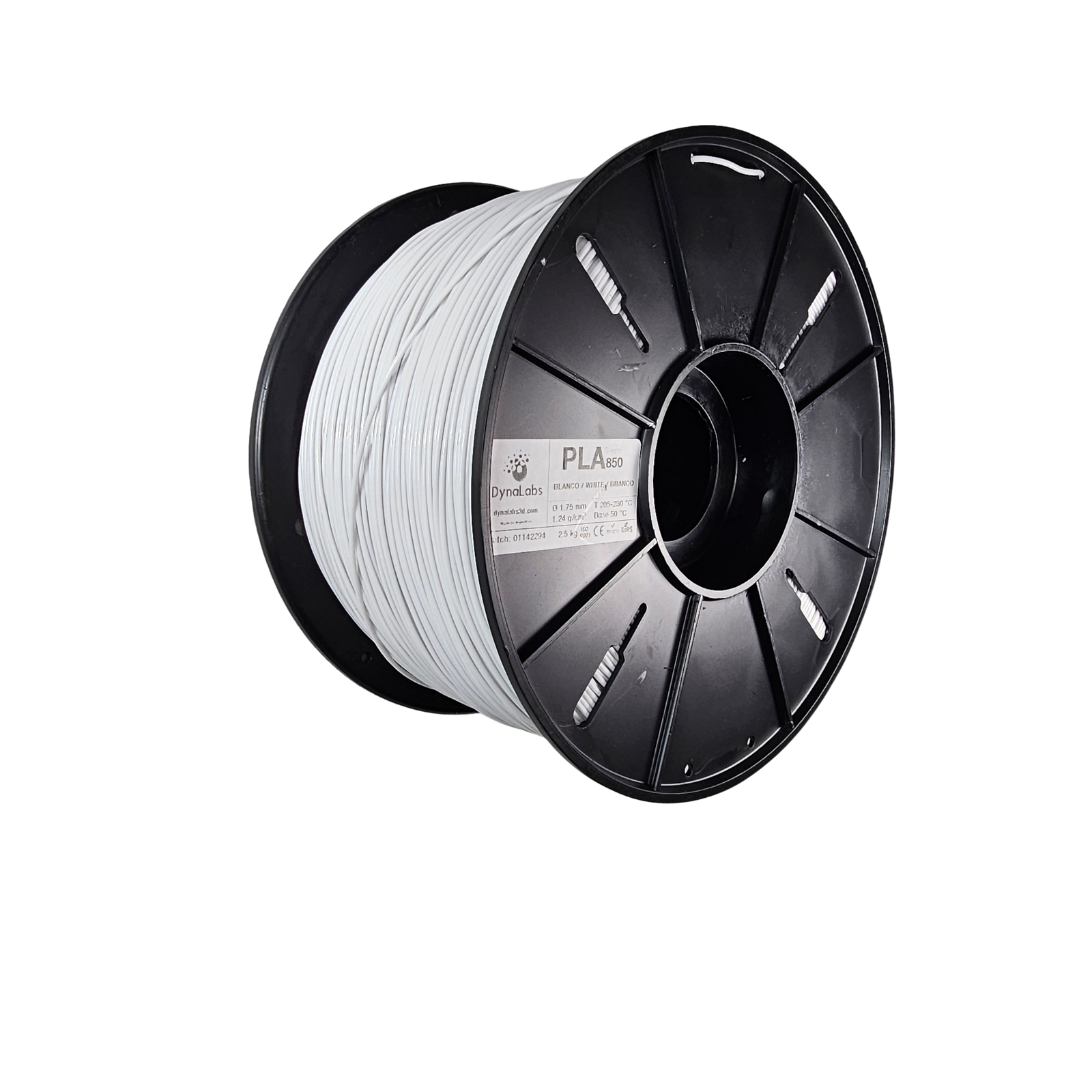 DYNALABS MAXI PLA 850 FILAMENT WHITE 1.75 MM X 2.5 KG / 5.5 LBS
