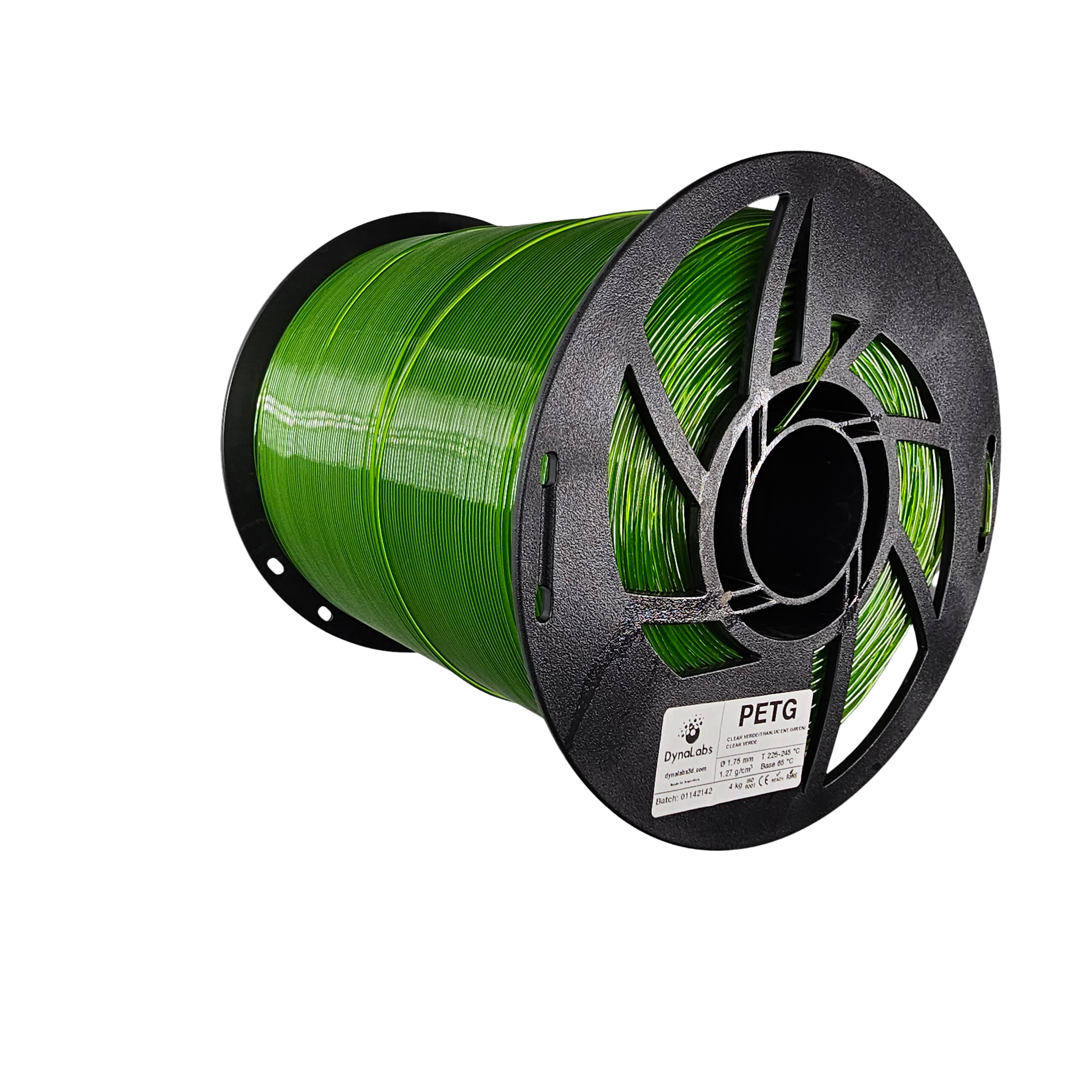 DYNALABS MEGAFILL PETG FILAMENT CLEAR GREEN 1.75 MM X 4 KG / 8.8 LBS