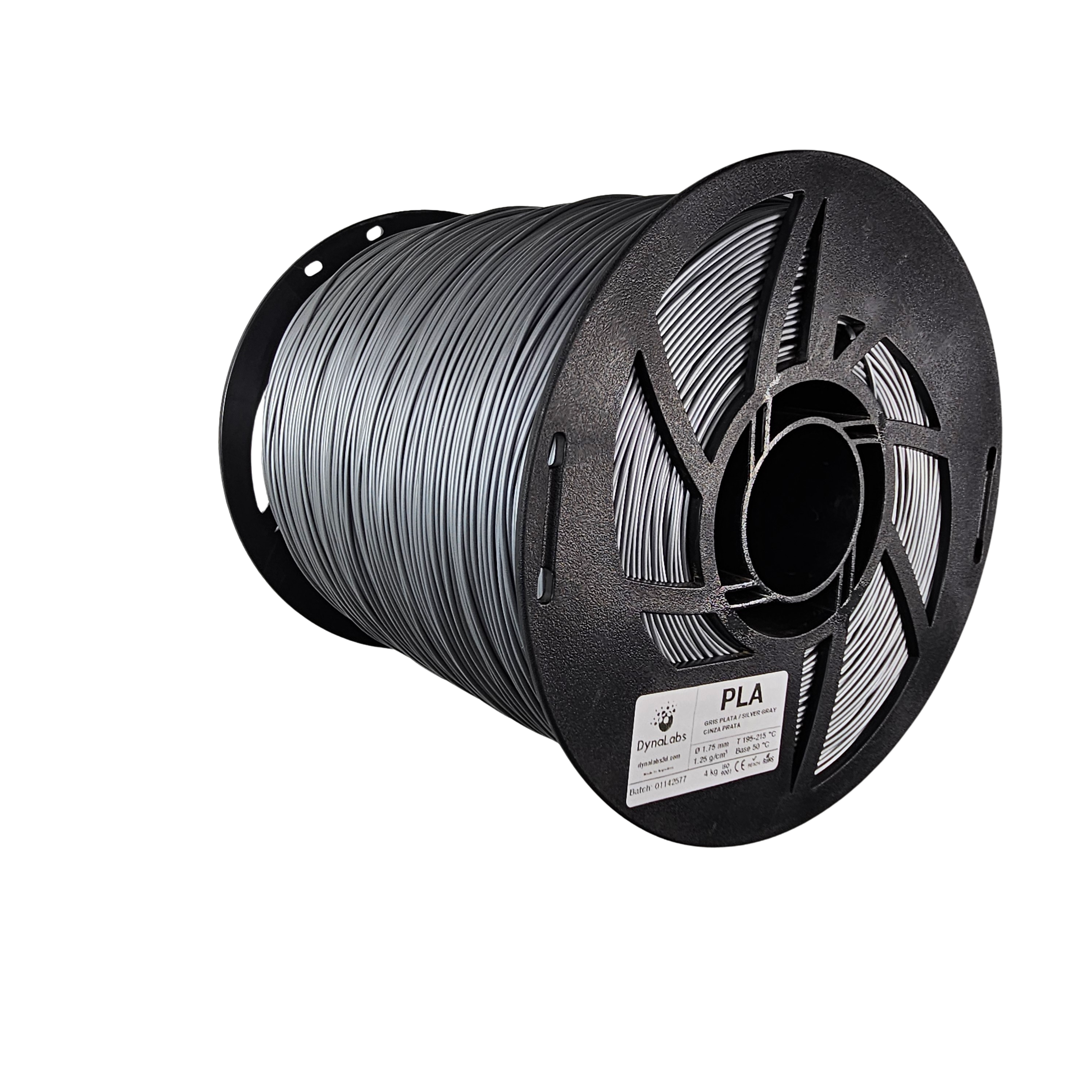 DYNALABS MEGAFILL PLA BASIC FILAMENT SILVER GREY 1.75 MM X 4 KG / 8.8 LBS