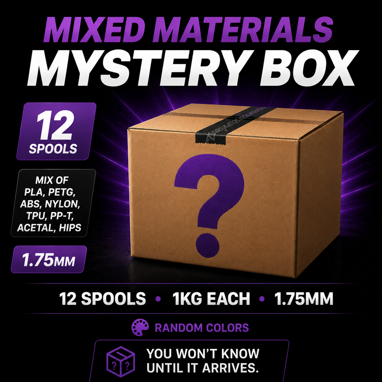 Mixed Materials Mystery Box –  12 Spools (1.75mm)