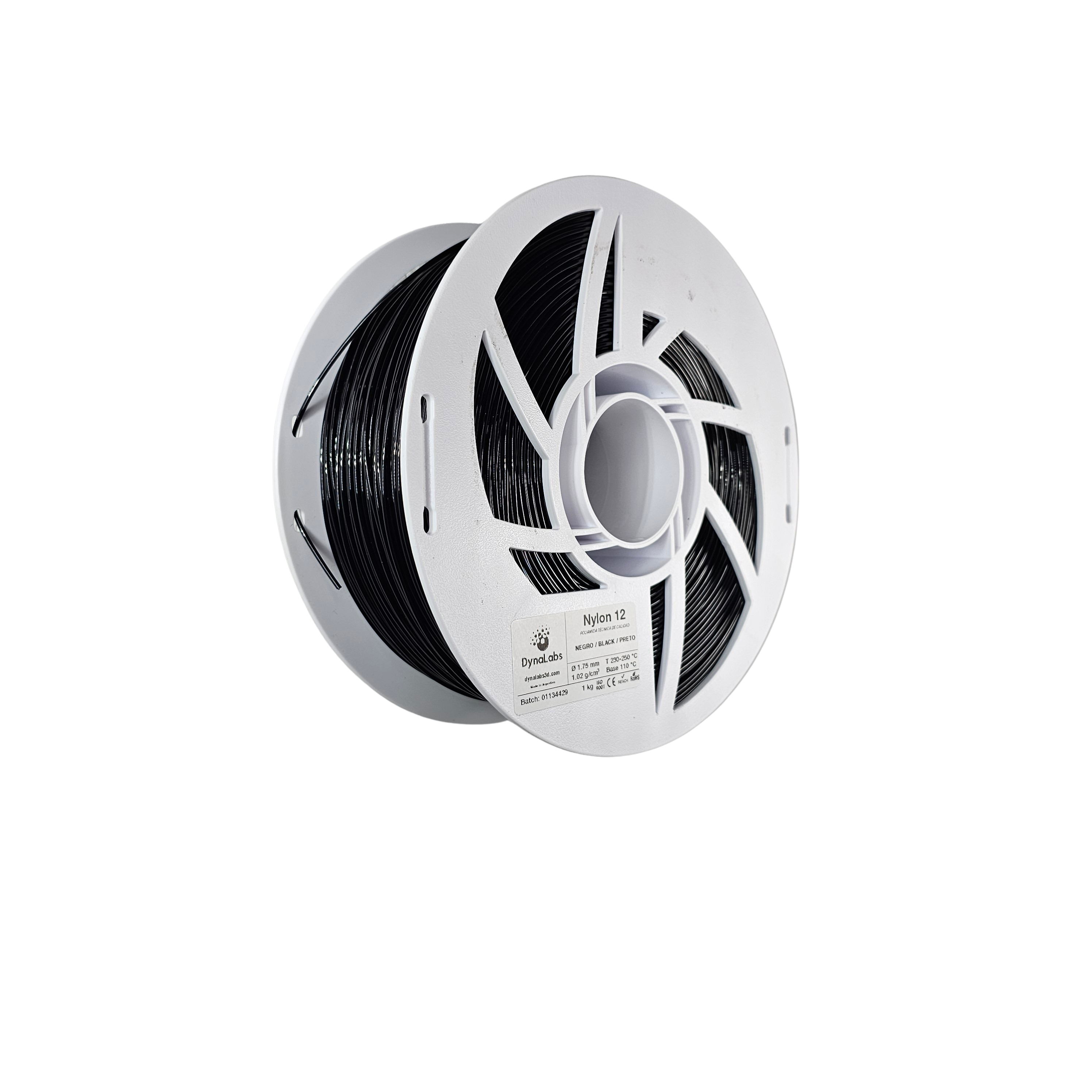 DYNALABS NYLON12 FILAMENT BLACK 1.75 MM X 1 KG / 2.2 LBS
