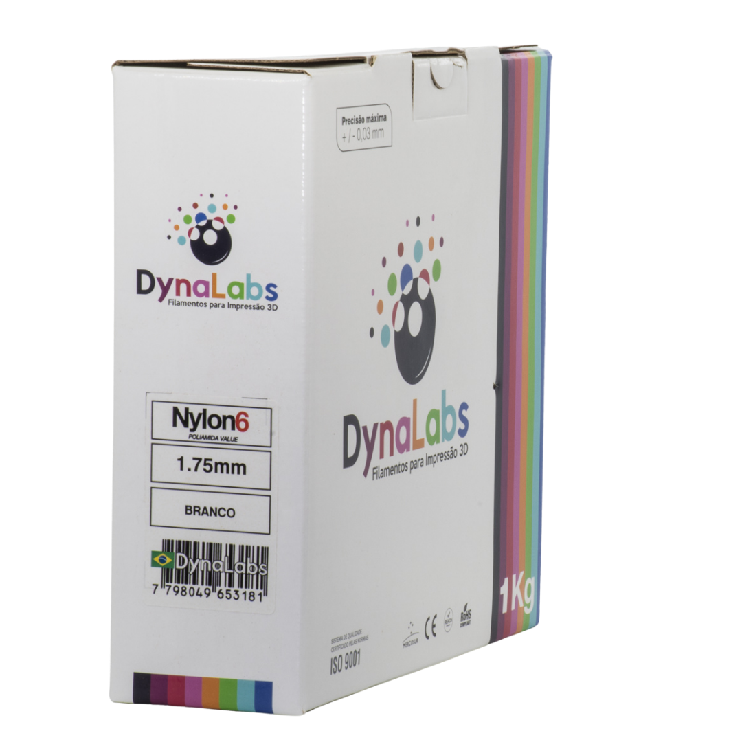 DYNALABS NYLON6 FILAMENT WHITE 1.75 MM X 1 KG / 2.2 LBS