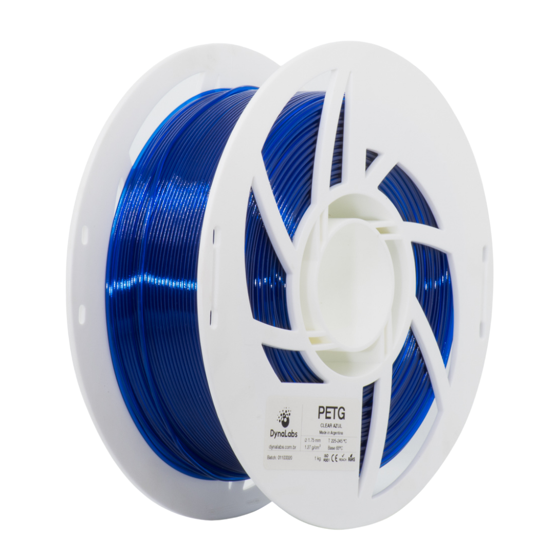 DYNALABS PETG FILAMENT CLEAR BLUE 1.75 MM X 1 KG / 2.2 LBS