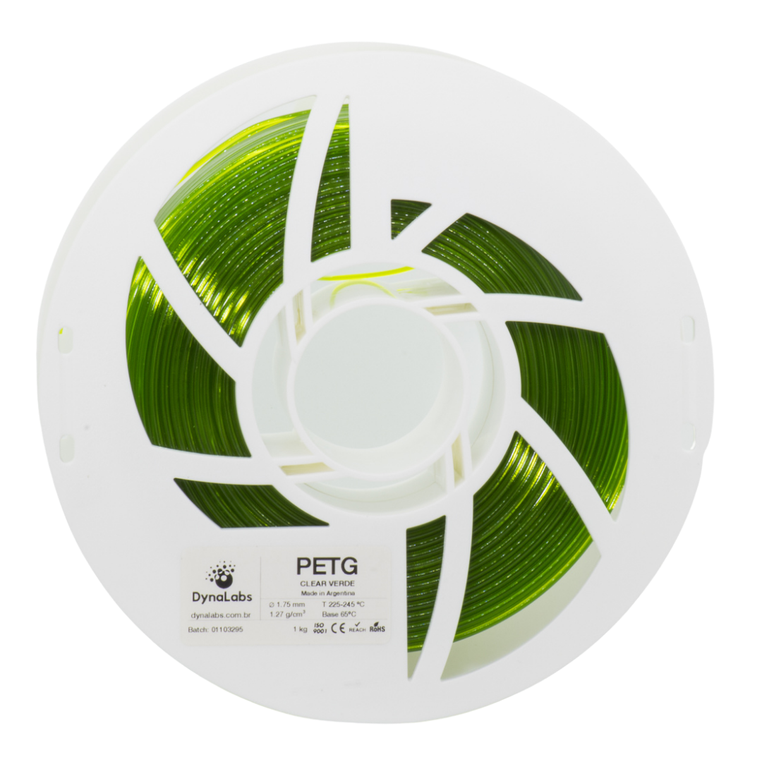DYNALABS PETG FILAMENT CLEAR GREEN 1.75 MM X 1 KG / 2.2 LBS