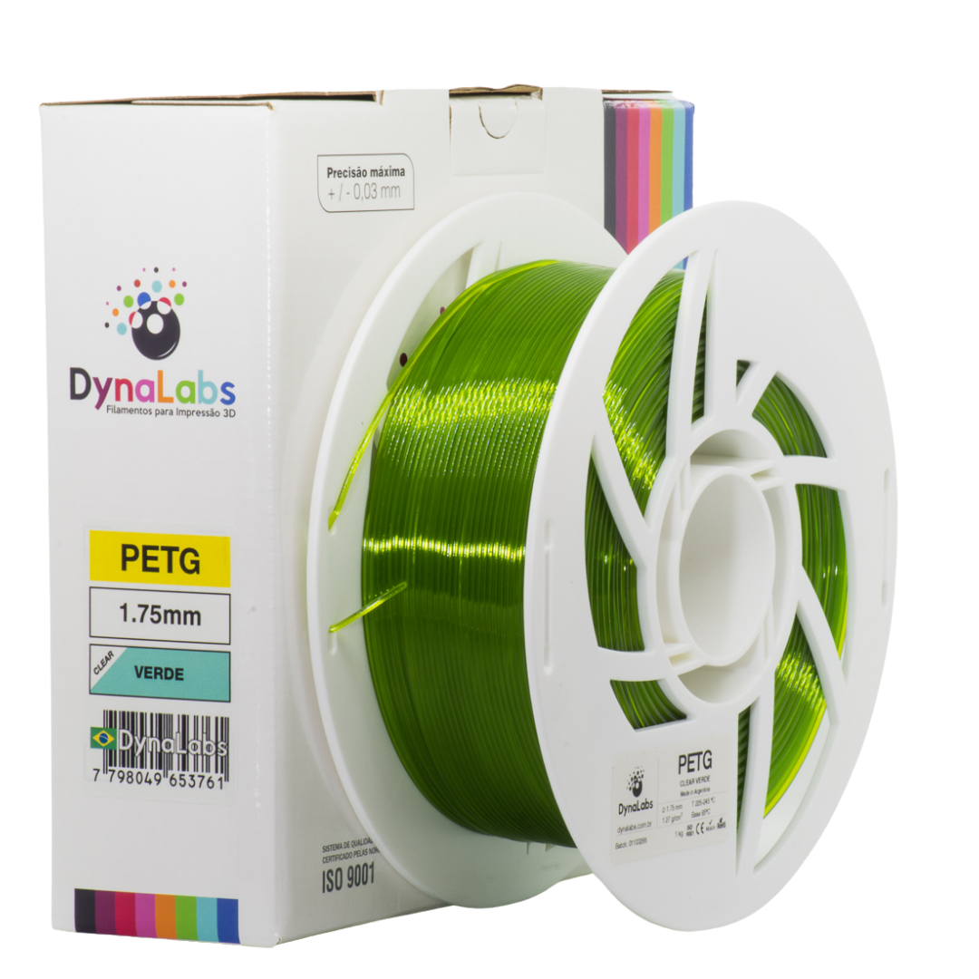 DYNALABS PETG FILAMENT CLEAR GREEN 1.75 MM X 1 KG / 2.2 LBS