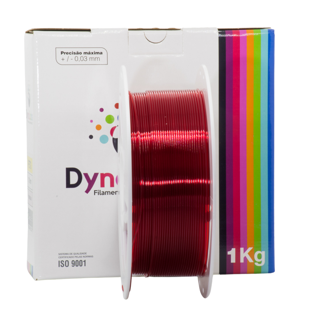 DYNALABS PETG FILAMENT CLEAR RED 1.75 MM X 1 KG / 2.2 LBS