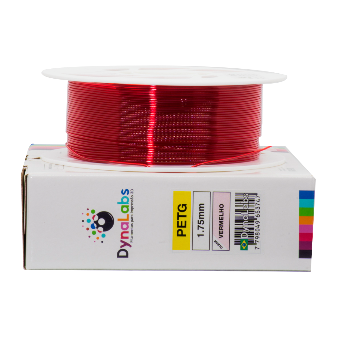 DYNALABS PETG FILAMENT CLEAR RED 1.75 MM X 1 KG / 2.2 LBS