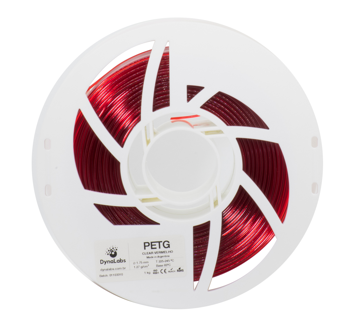 DYNALABS PETG FILAMENT CLEAR RED 1.75 MM X 1 KG / 2.2 LBS