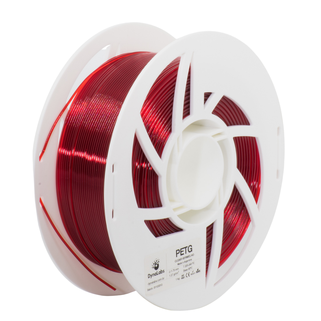 DYNALABS PETG FILAMENT CLEAR RED 1.75 MM X 1 KG / 2.2 LBS