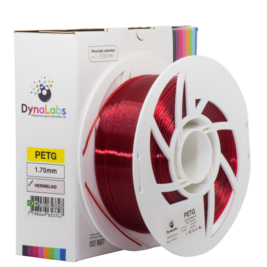 DYNALABS PETG FILAMENT CLEAR RED 1.75 MM X 1 KG / 2.2 LBS