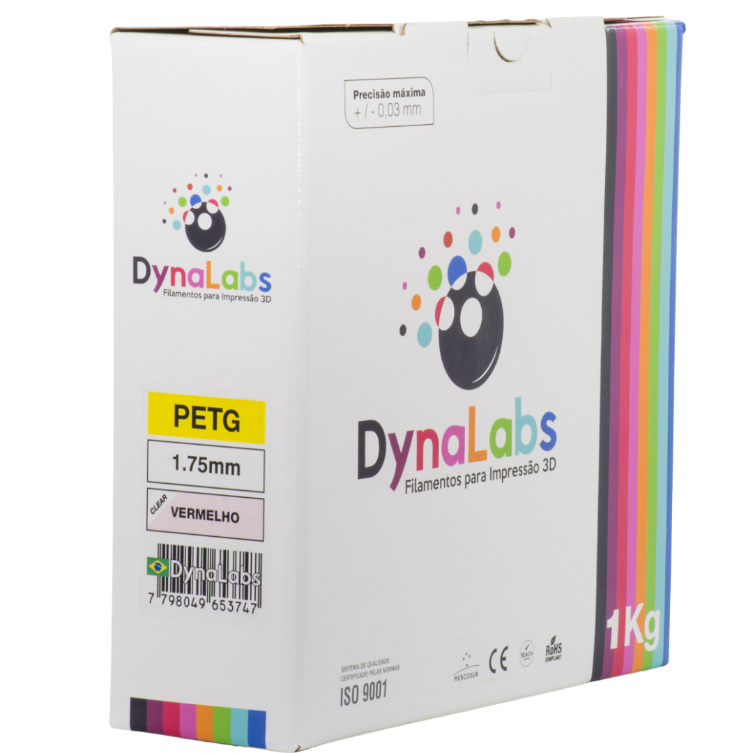 DYNALABS PETG FILAMENT CLEAR RED 1.75 MM X 1 KG / 2.2 LBS