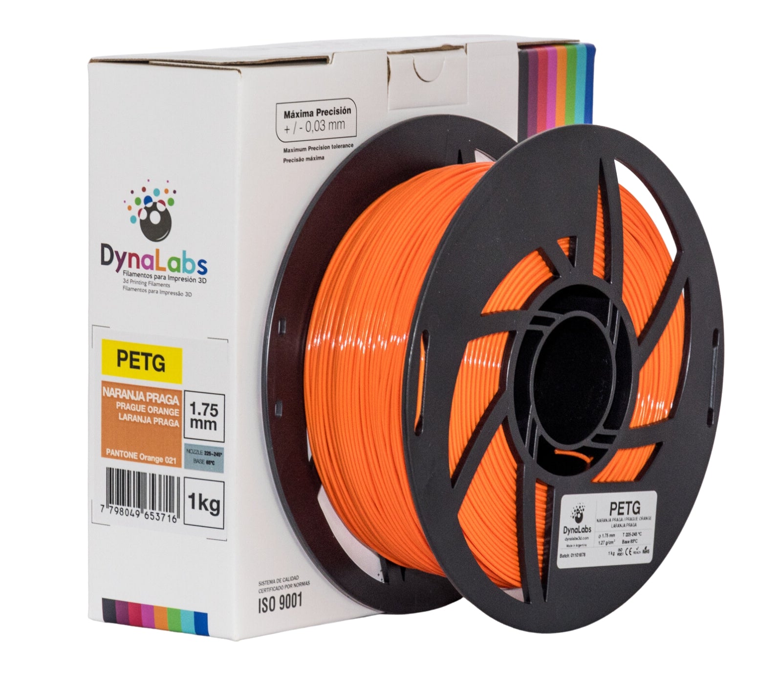 DYNALABS PETG FILAMENT ORANGE PRAGUE 1.75 MM X 1 KG / 2.2 LBS