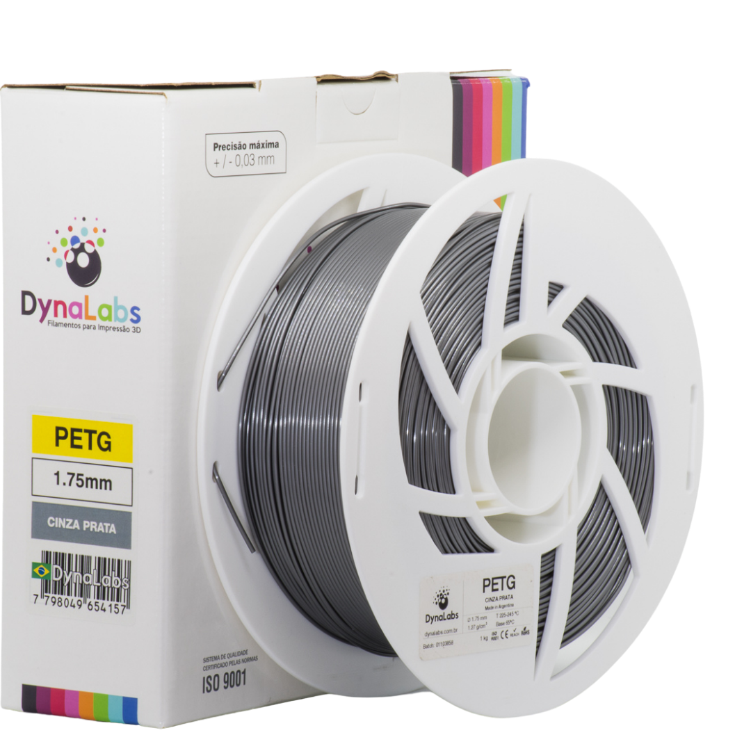 DYNALABS PETG FILAMENT SILVER GREY 1.75 MM X 1 KG / 2.2 LBS