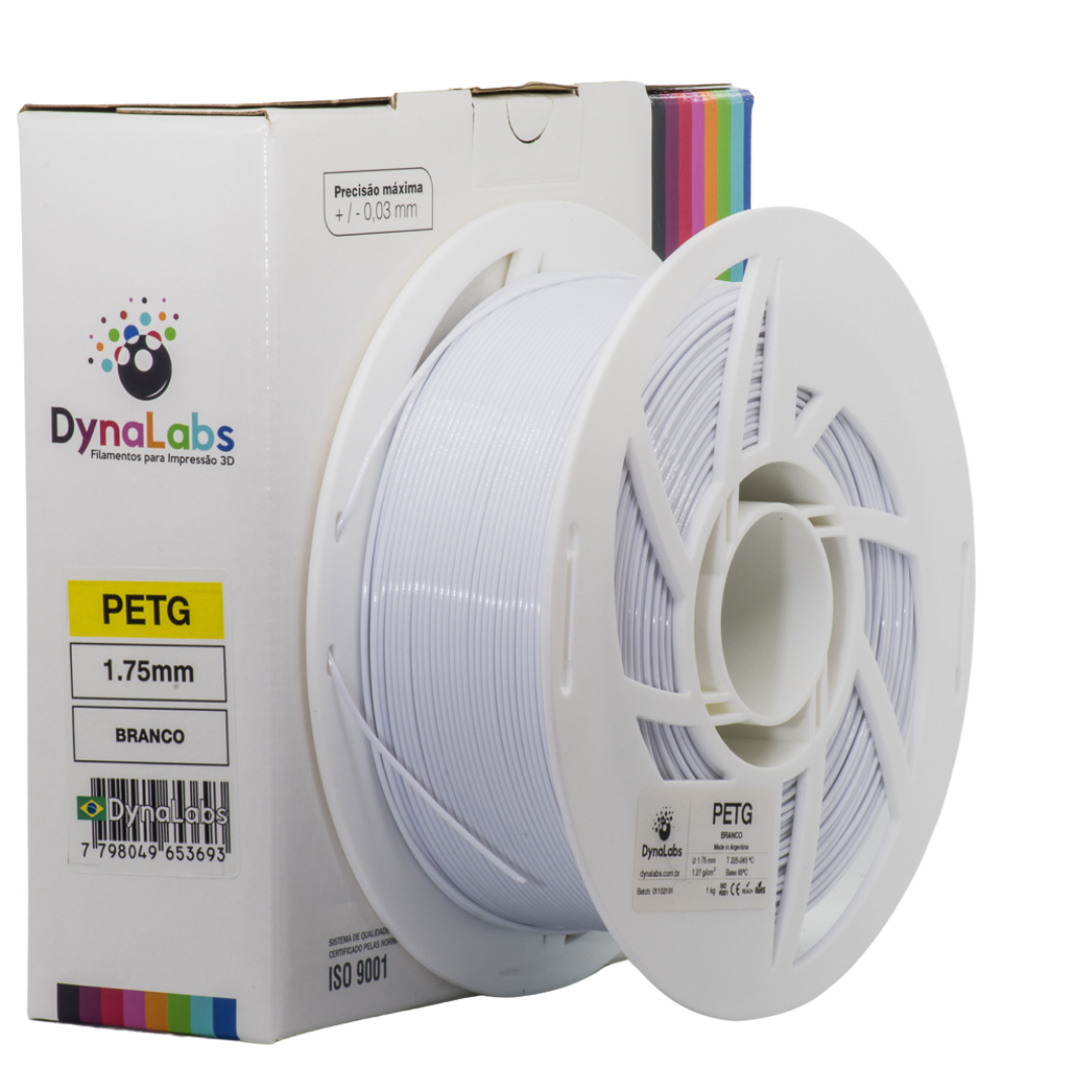 DYNALABS PETG FILAMENT WHITE 1.75 MM X 1 KG / 2.2 LBS