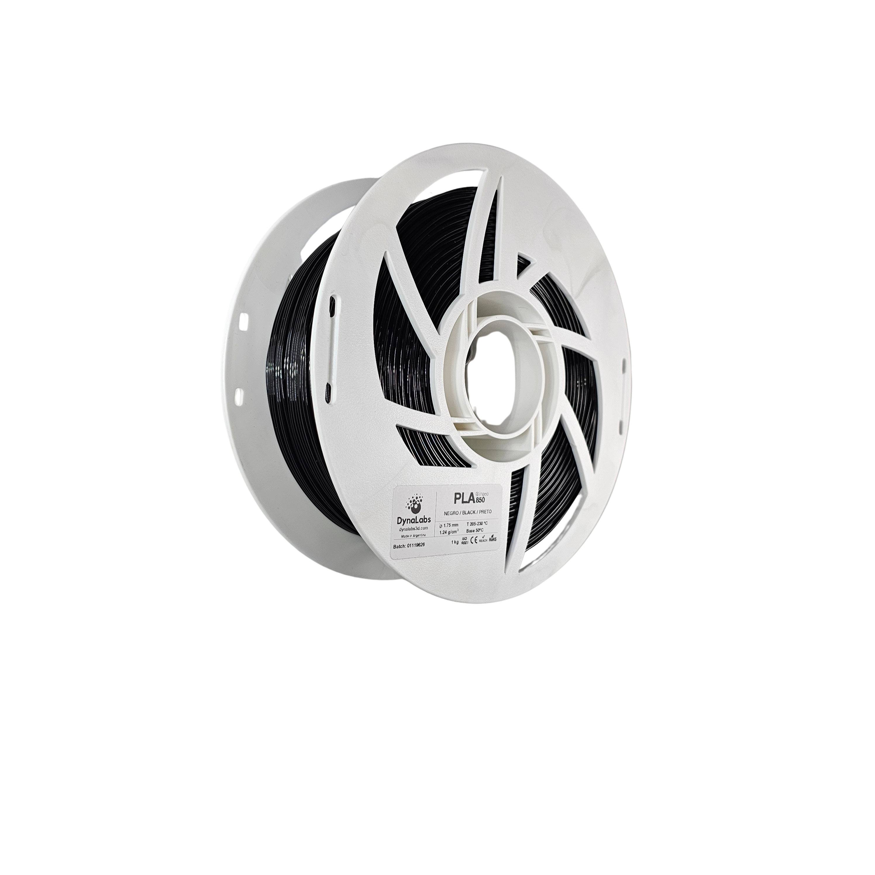 DYNALABS PLA 850 FILAMENT BLACK 1.75 MM X 1 KG / 2.2 LBS