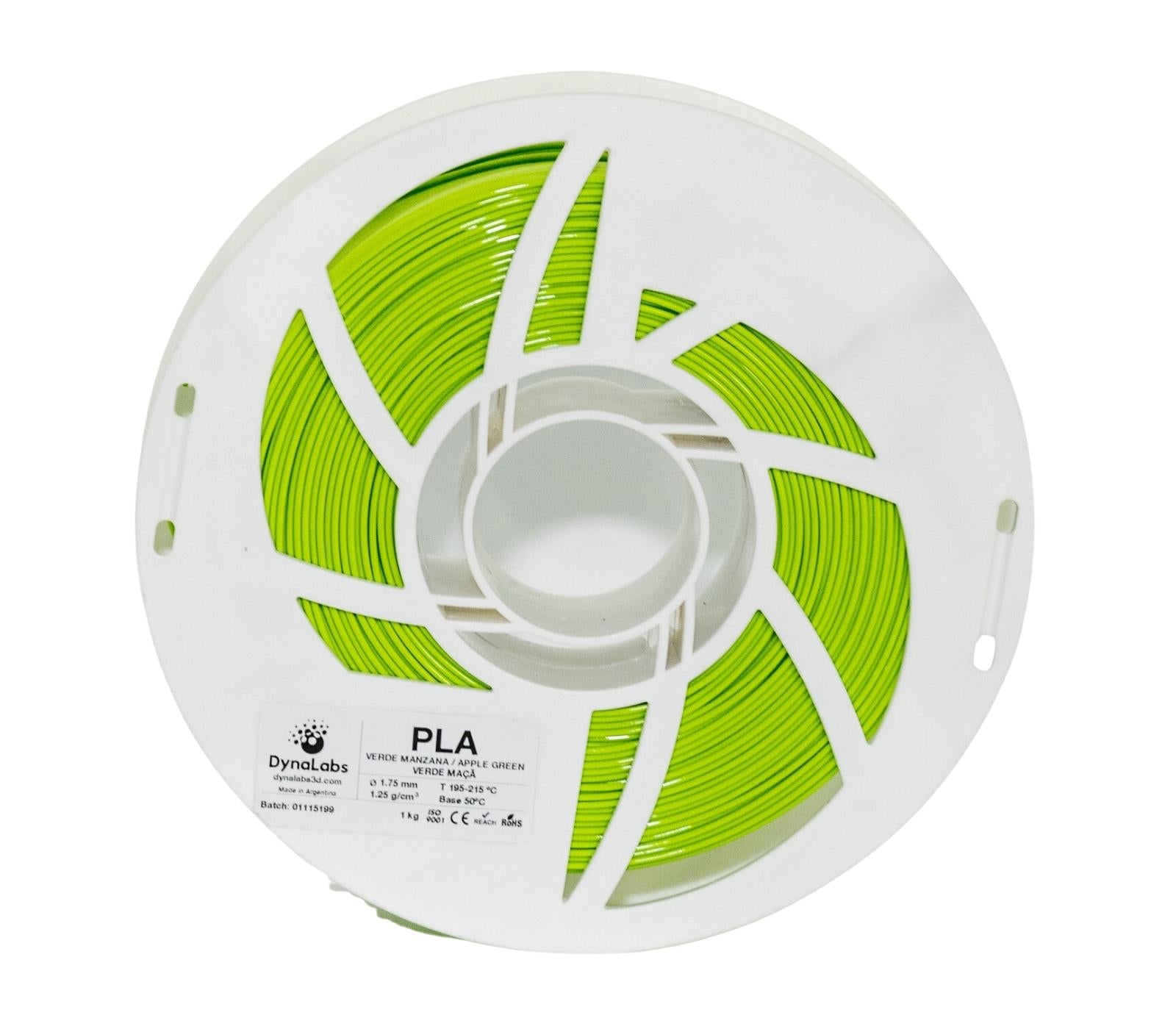 DYNALABS PLA BASIC FILAMENT APPLE GREEN 1.75 MM X 1 KG / 2.2 LBS