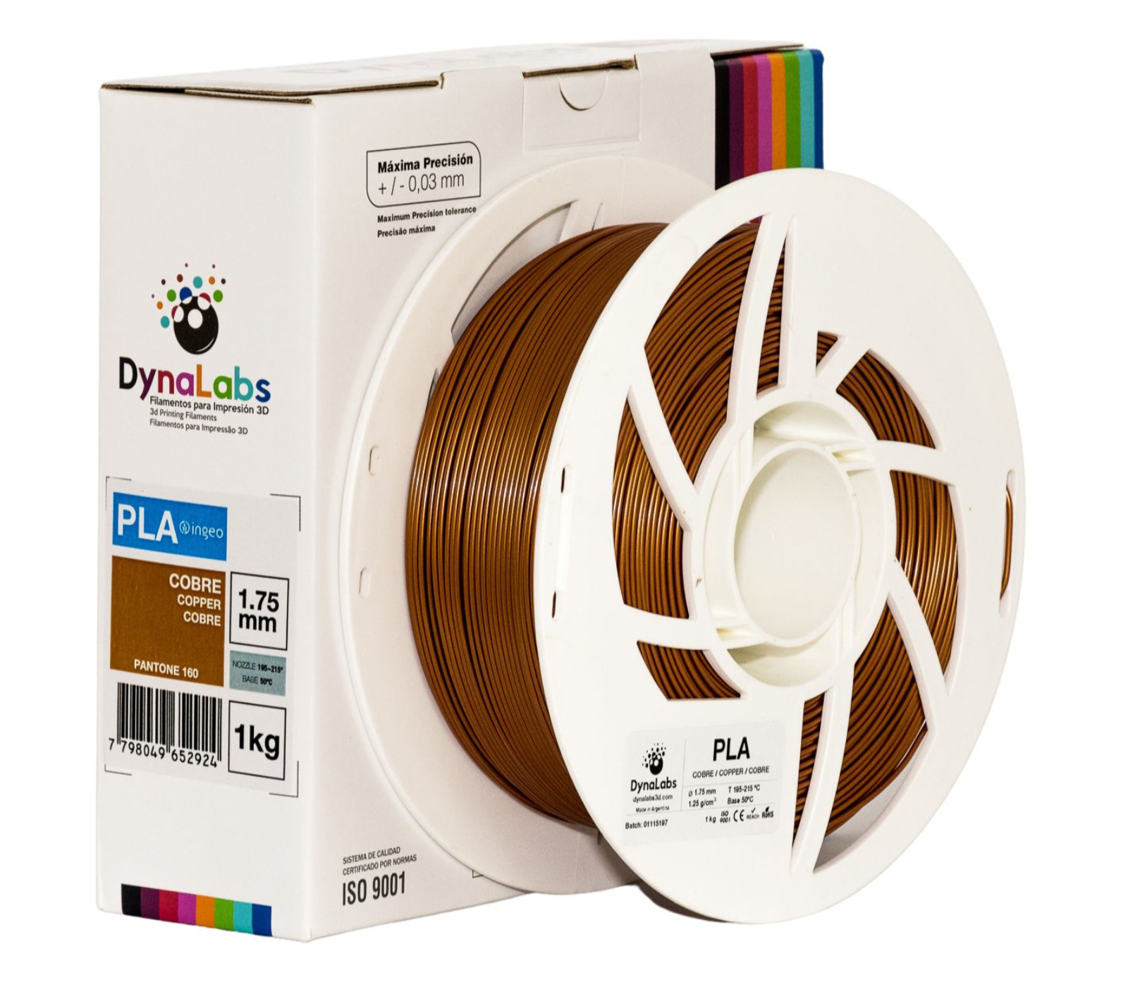 DYNALABS PLA BASIC FILAMENT COPPER 1.75 MM X 1 KG / 2.2 LBS