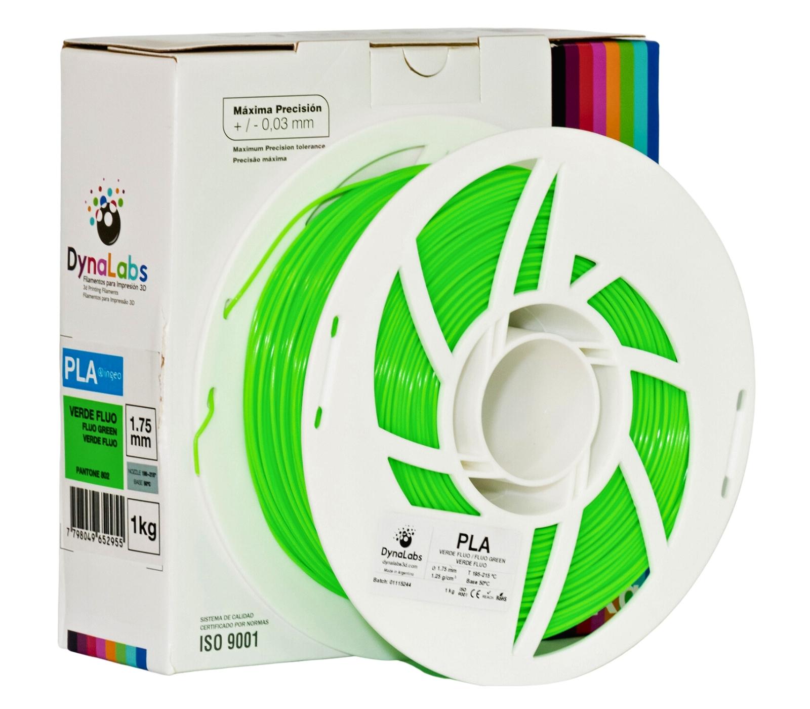DYNALABS PLA BASIC FILAMENT FLUO GREEN 1.75 MM X 1 KG / 2.2 LBS