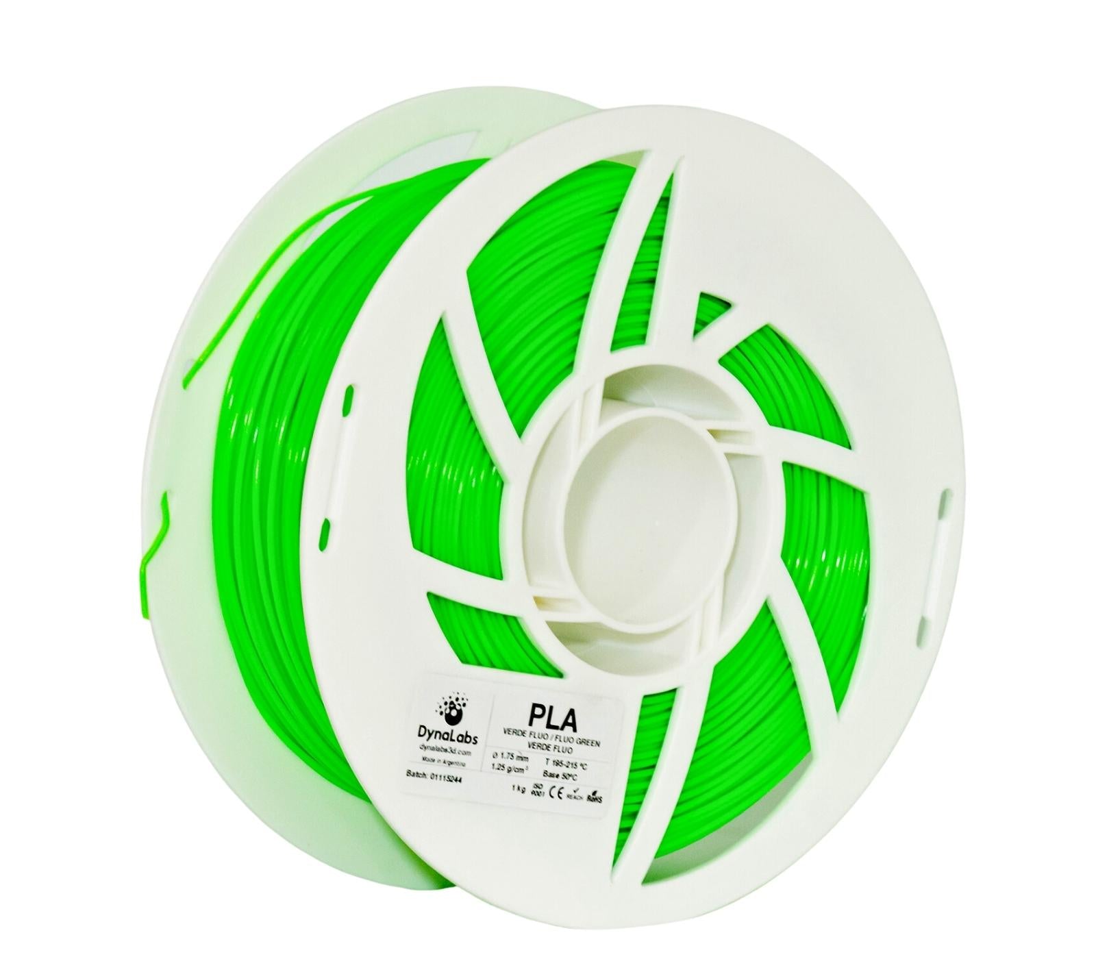 DYNALABS PLA BASIC FILAMENT FLUO GREEN 1.75 MM X 1 KG / 2.2 LBS
