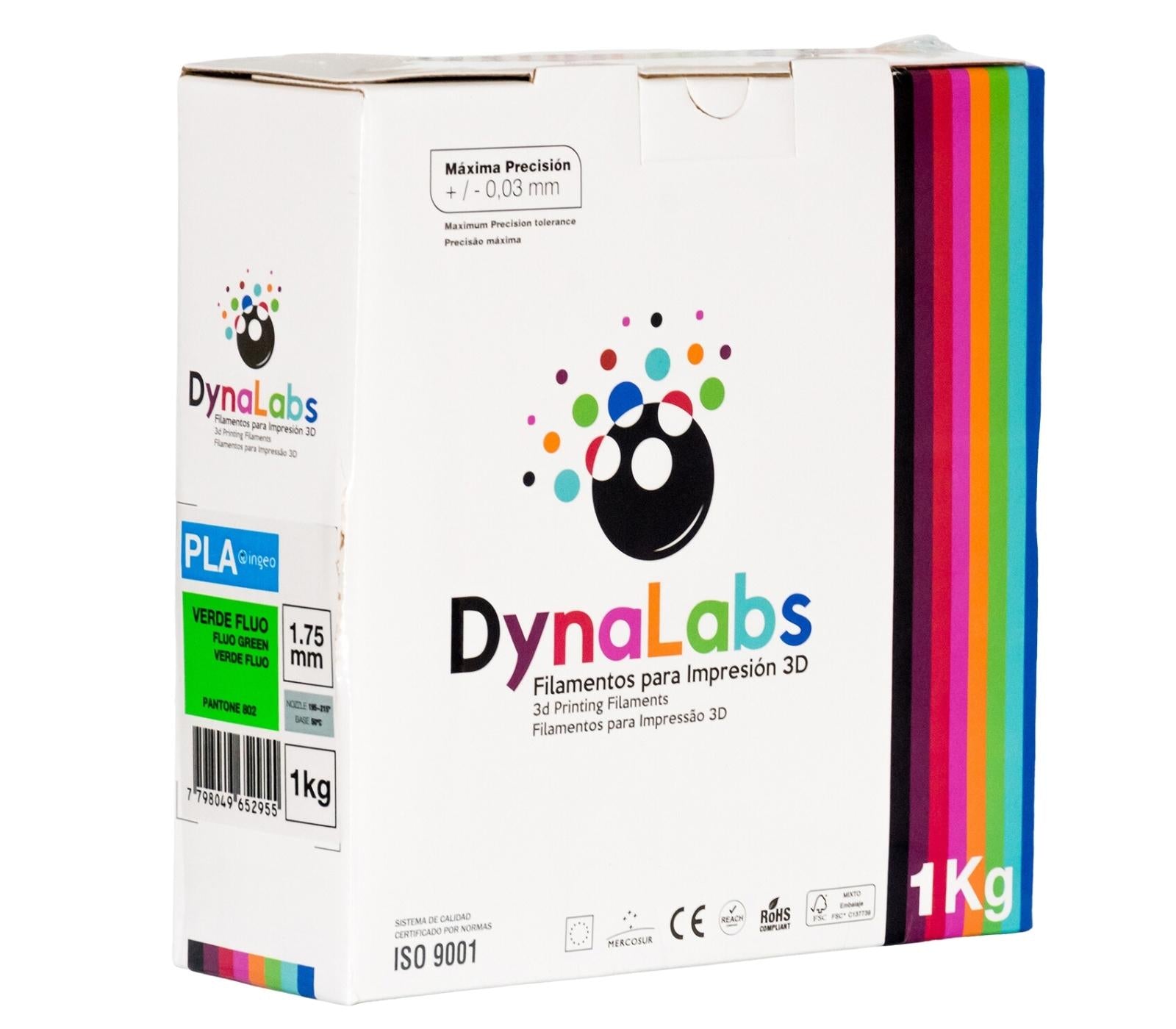 DYNALABS PLA BASIC FILAMENT FLUO GREEN 1.75 MM X 1 KG / 2.2 LBS