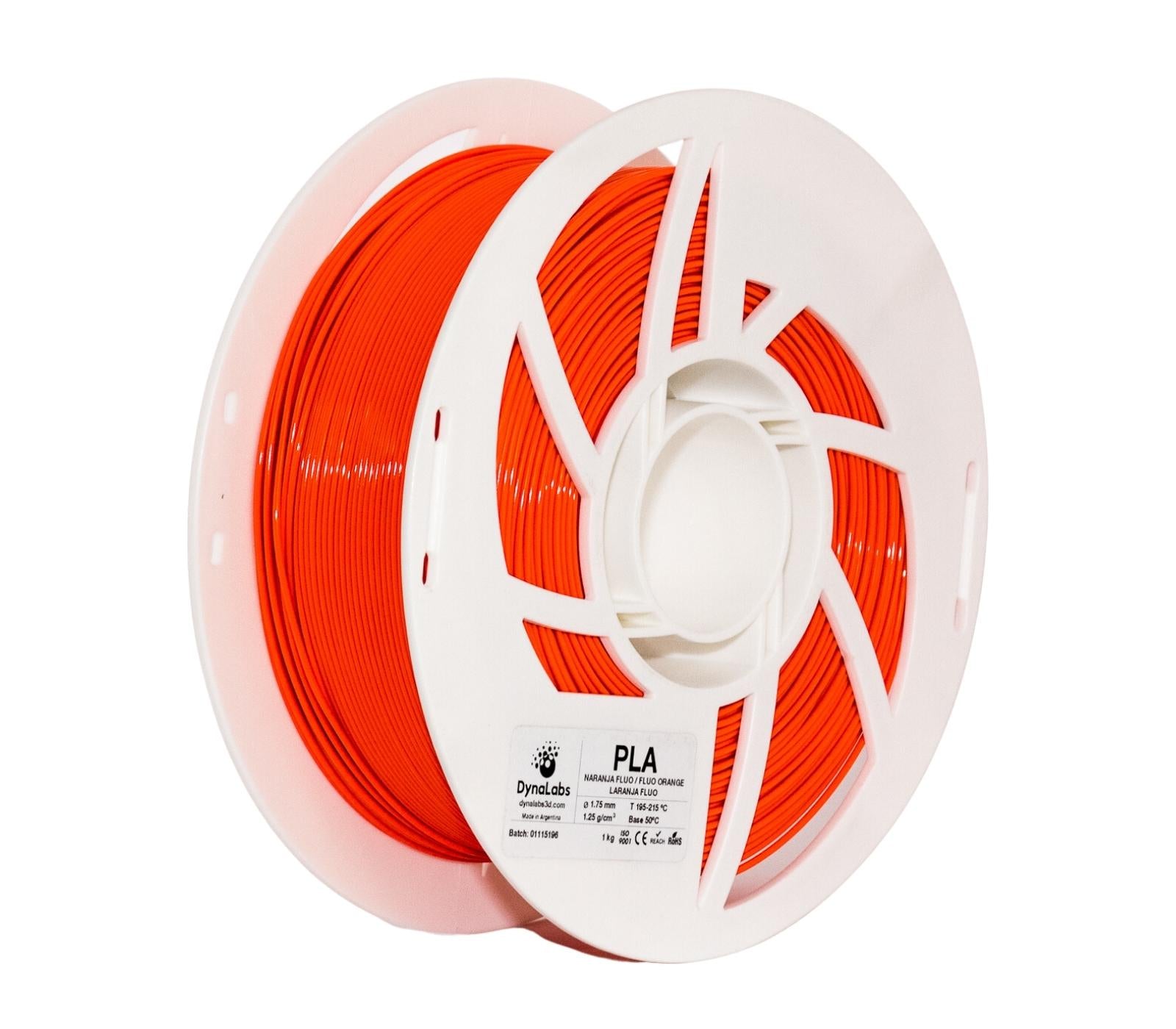 DYNALABS PLA BASIC FILAMENT FLUO ORANGE 1.75 MM X 1 KG / 2.2 LBS