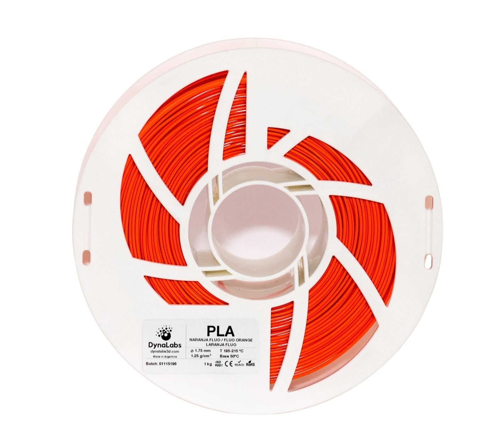 DYNALABS PLA BASIC FILAMENT FLUO ORANGE 1.75 MM X 1 KG / 2.2 LBS