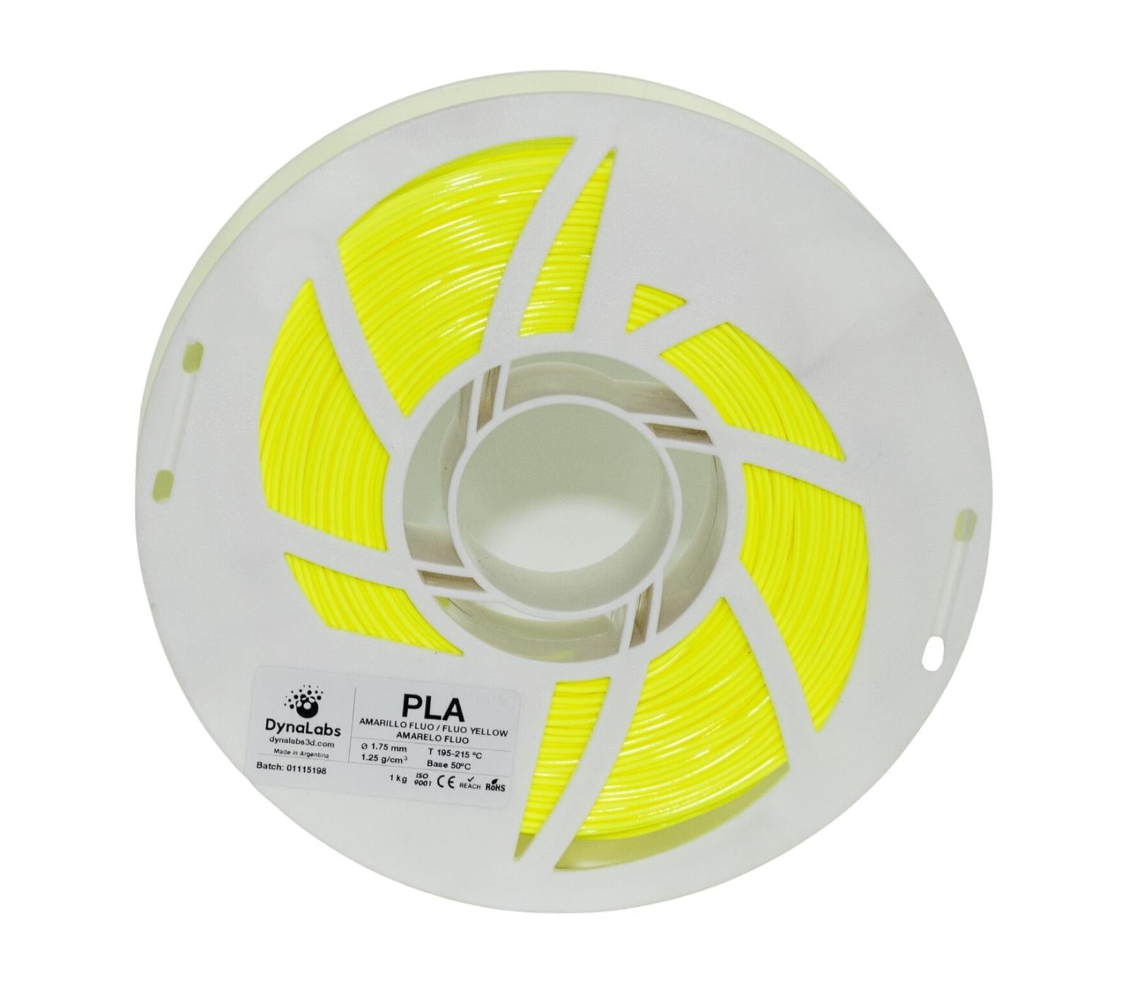 DYNALABS PLA BASIC FILAMENT FLUO YELLOW 1.75 MM X 1 KG / 2.2 LBS