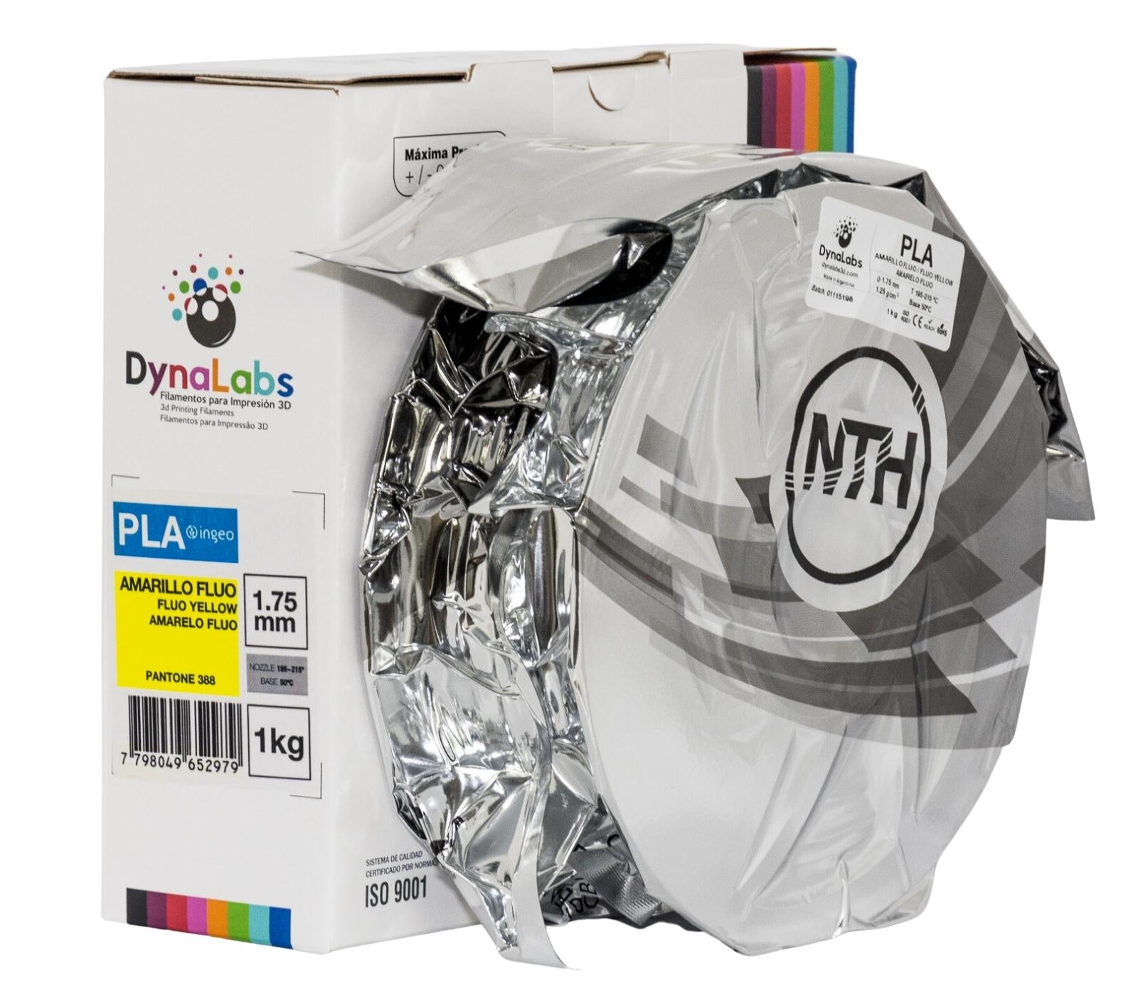 DYNALABS PLA BASIC FILAMENT FLUO YELLOW 1.75 MM X 1 KG / 2.2 LBS