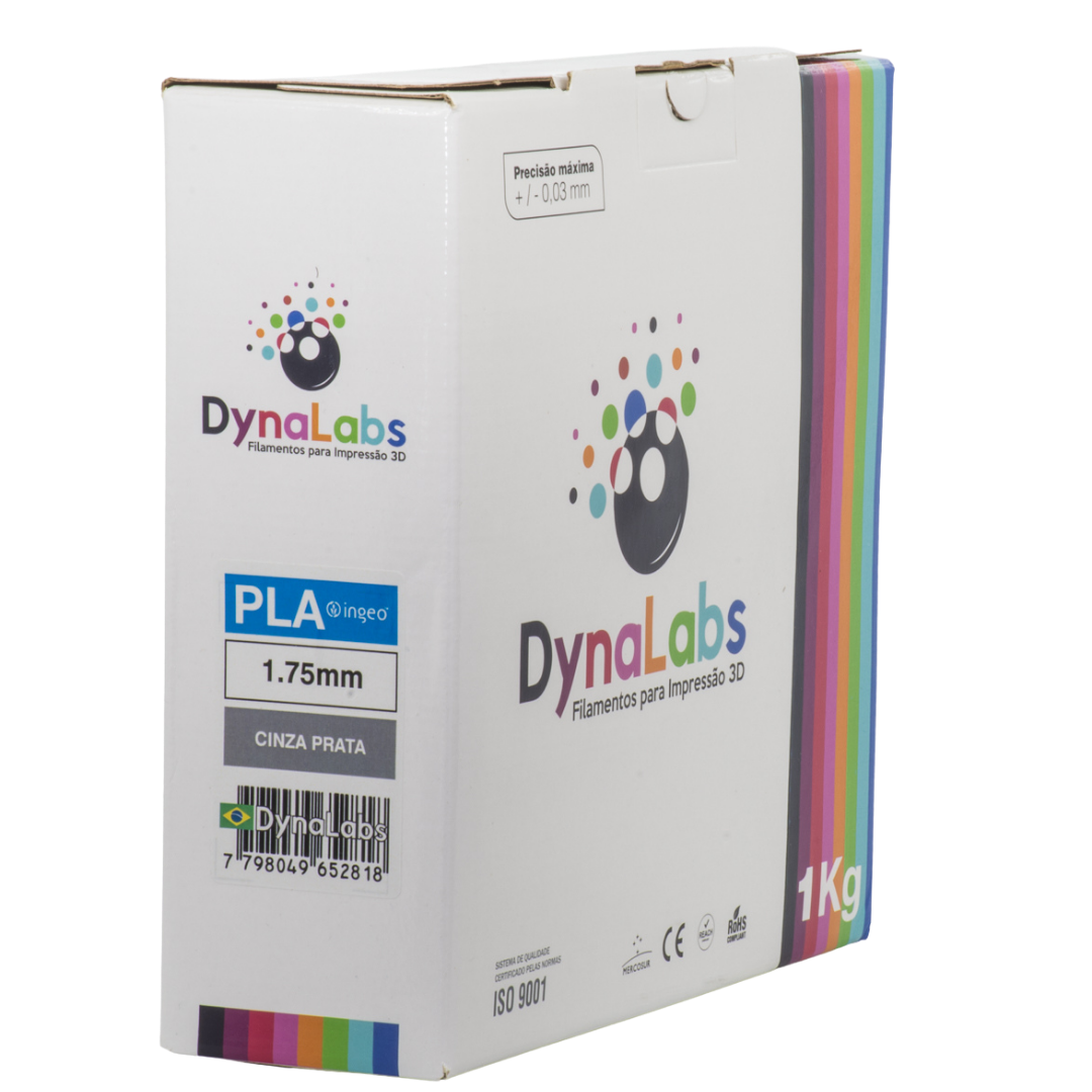 DYNALABS PLA BASIC FILAMENT SILVER GREY 1.75 MM X 1 KG / 2.2 LBS