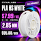 Dynalabs PLA HS White Filament – 12-Spool Box 2.85mm (12 kg)