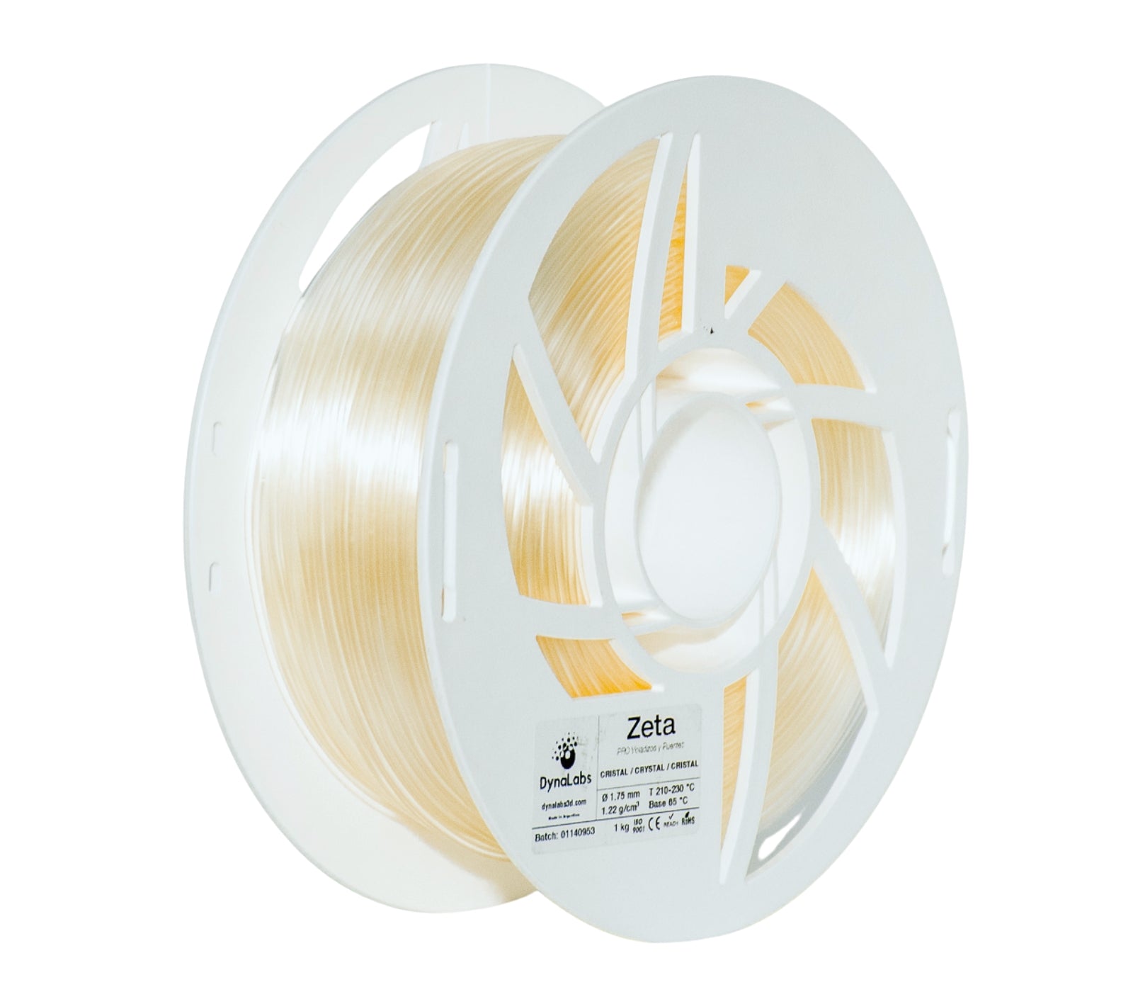 DYNALABS PLA ZETA FILAMENT CLEAR CRYSTAL 1.75 MM X 1 KG / 2.2 LBS