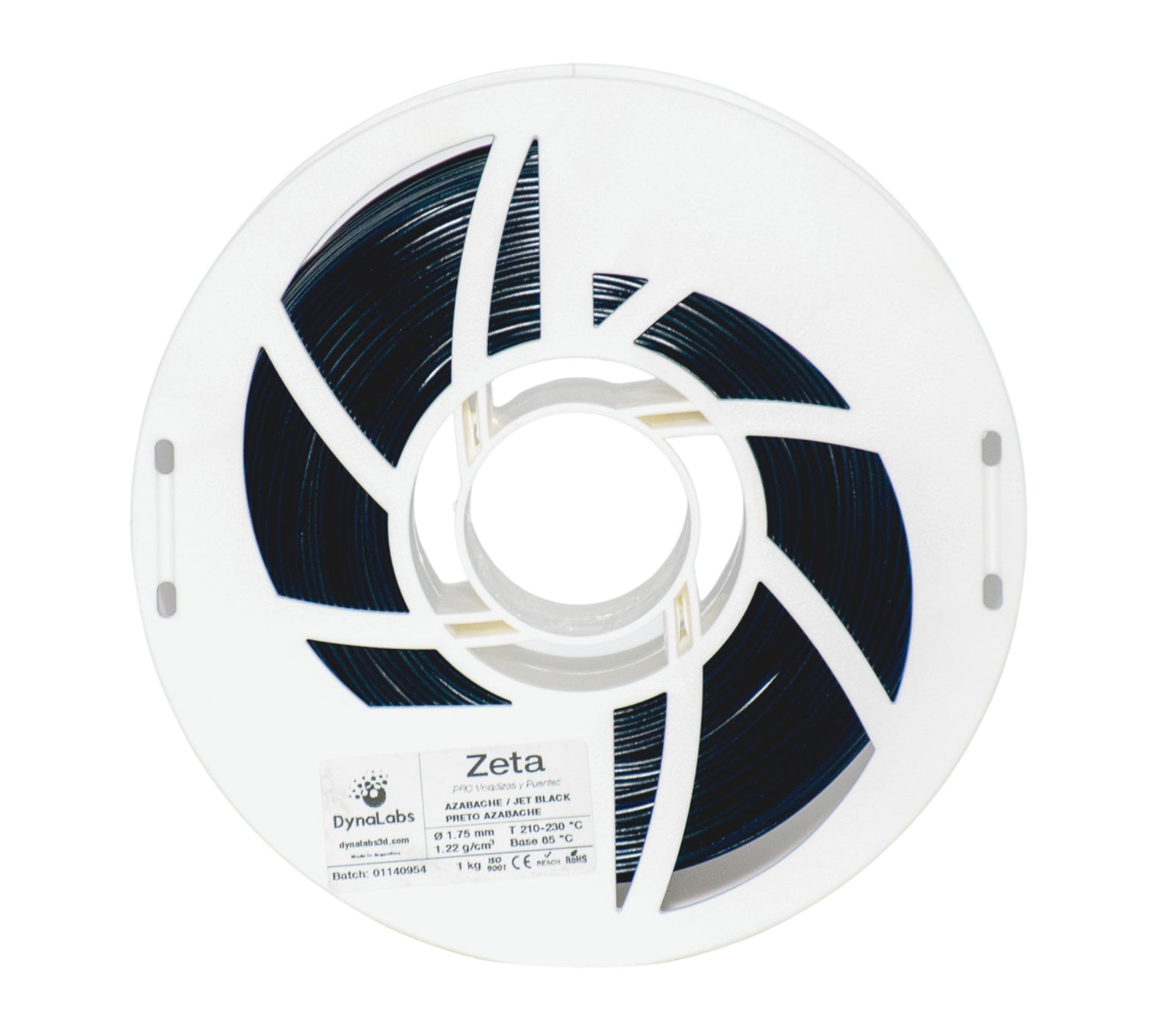 DYNALABS PLA ZETA FILAMENT JET BLACK 1.75 MM X 1 KG / 2.2 LBS
