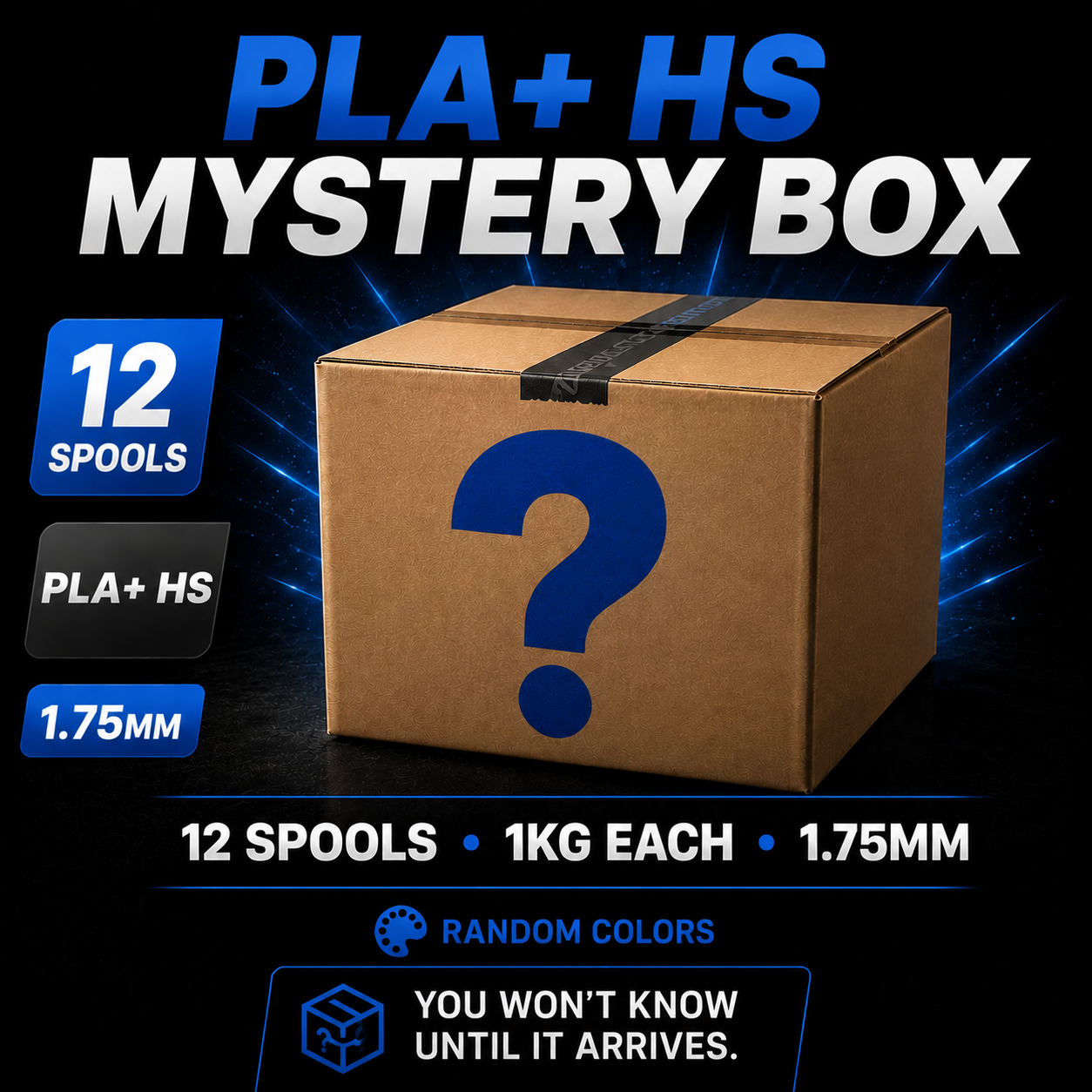 PLA+ HS Mystery Box – 12 Spools (1.75mm)
