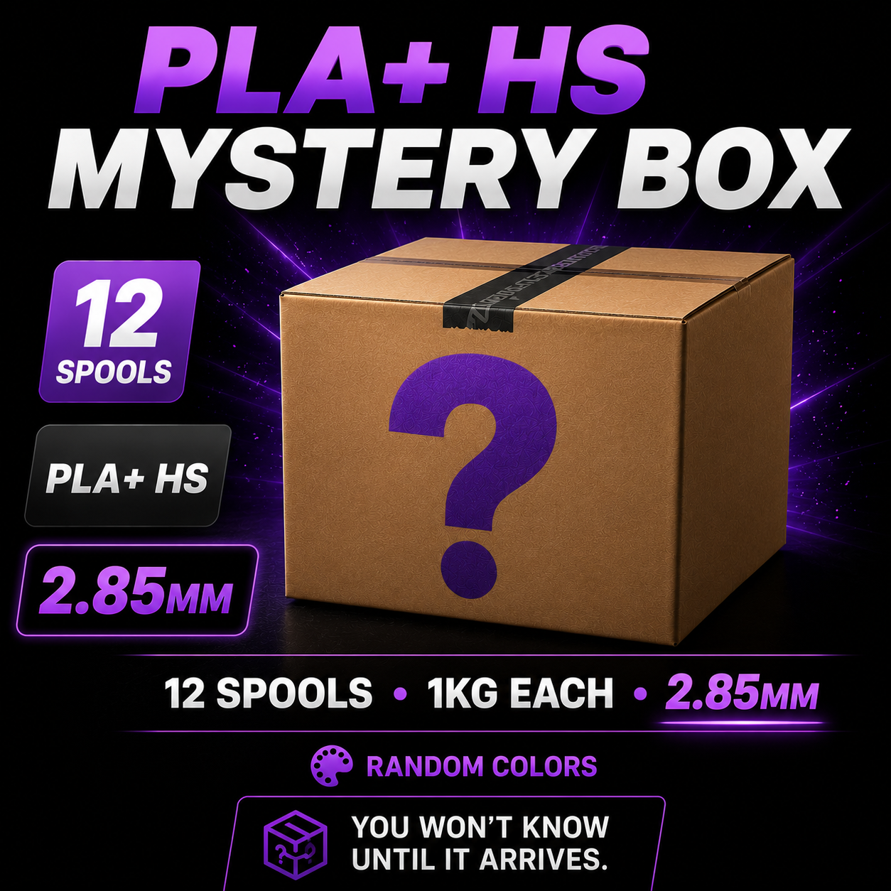 PLA+ HS Mystery Box – 12 Spools (2.85mm)
