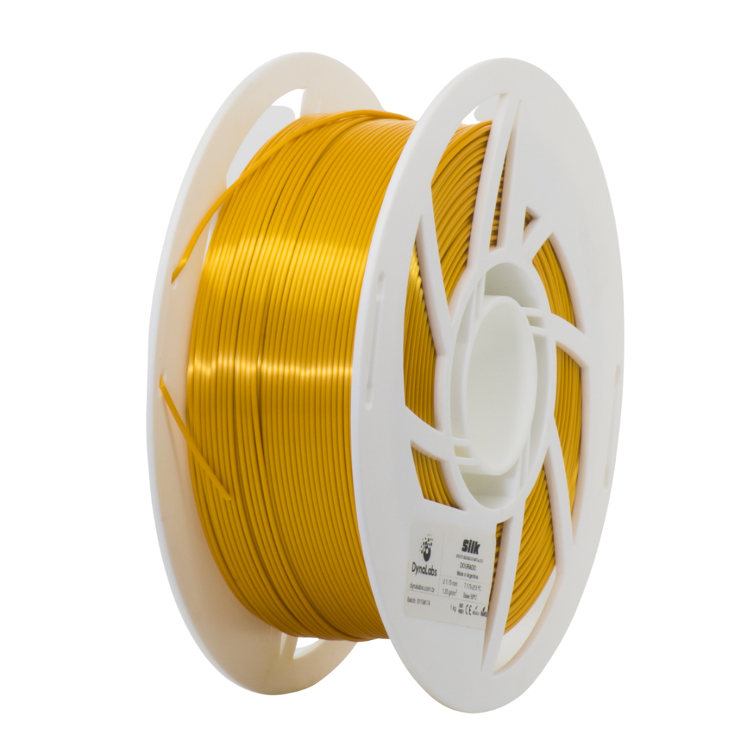 DYNALABS PLA SILK FILAMENT GOLD 1.75 MM X 1 KG / 2.2 LBS