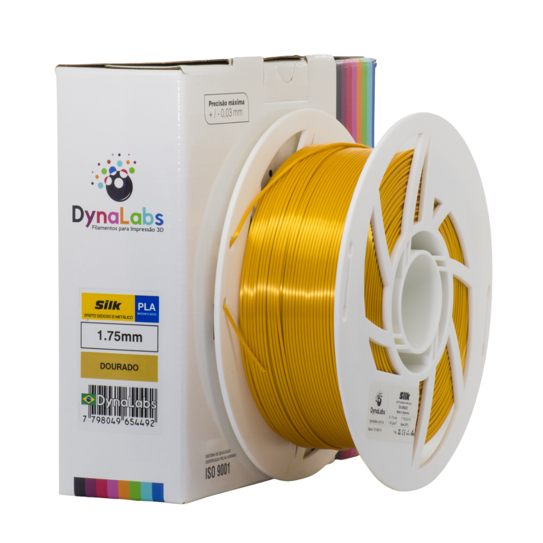 DYNALABS PLA SILK FILAMENT GOLD 1.75 MM X 1 KG / 2.2 LBS