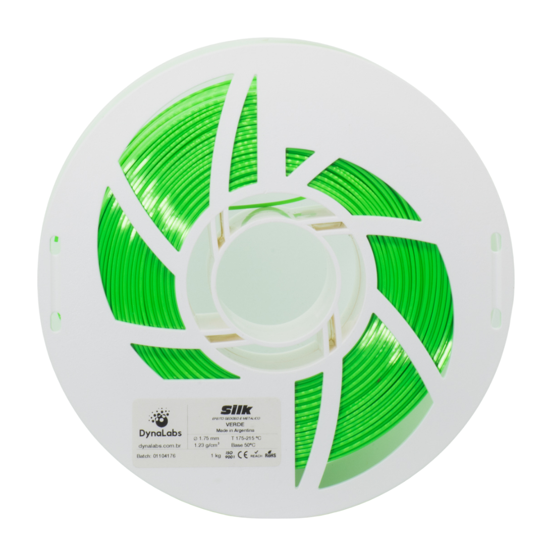 DYNALABS PLA SILK FILAMENT GREEN 1.75 MM X 1 KG / 2.2 LBS