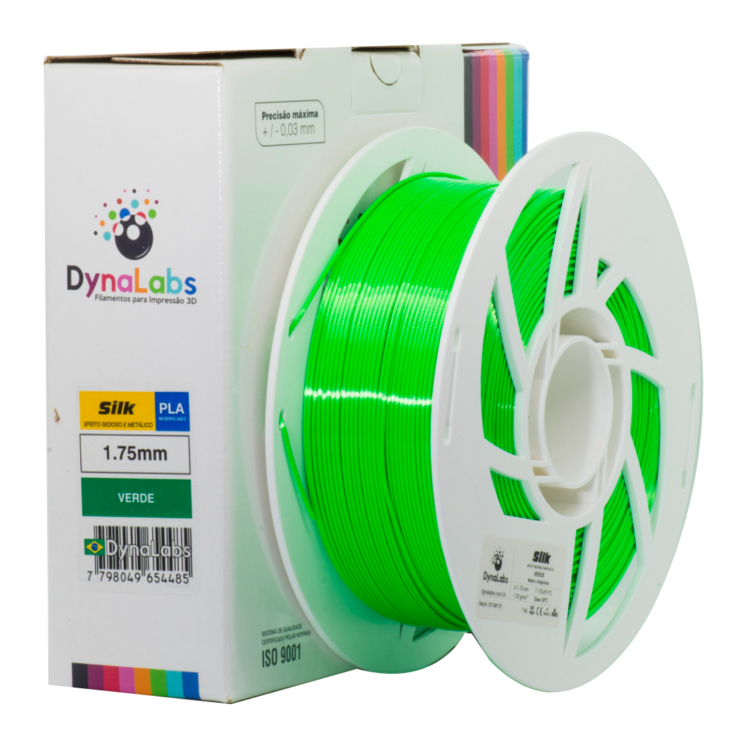 DYNALABS PLA SILK FILAMENT GREEN 1.75 MM X 1 KG / 2.2 LBS