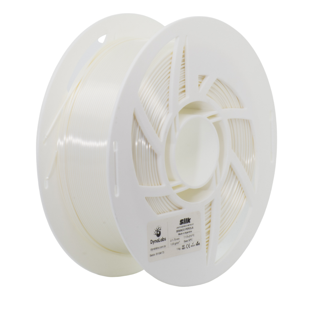 DYNALABS PLA SILK FILAMENT PEARL WHITE 1.75 MM X 1 KG / 2.2 LBS